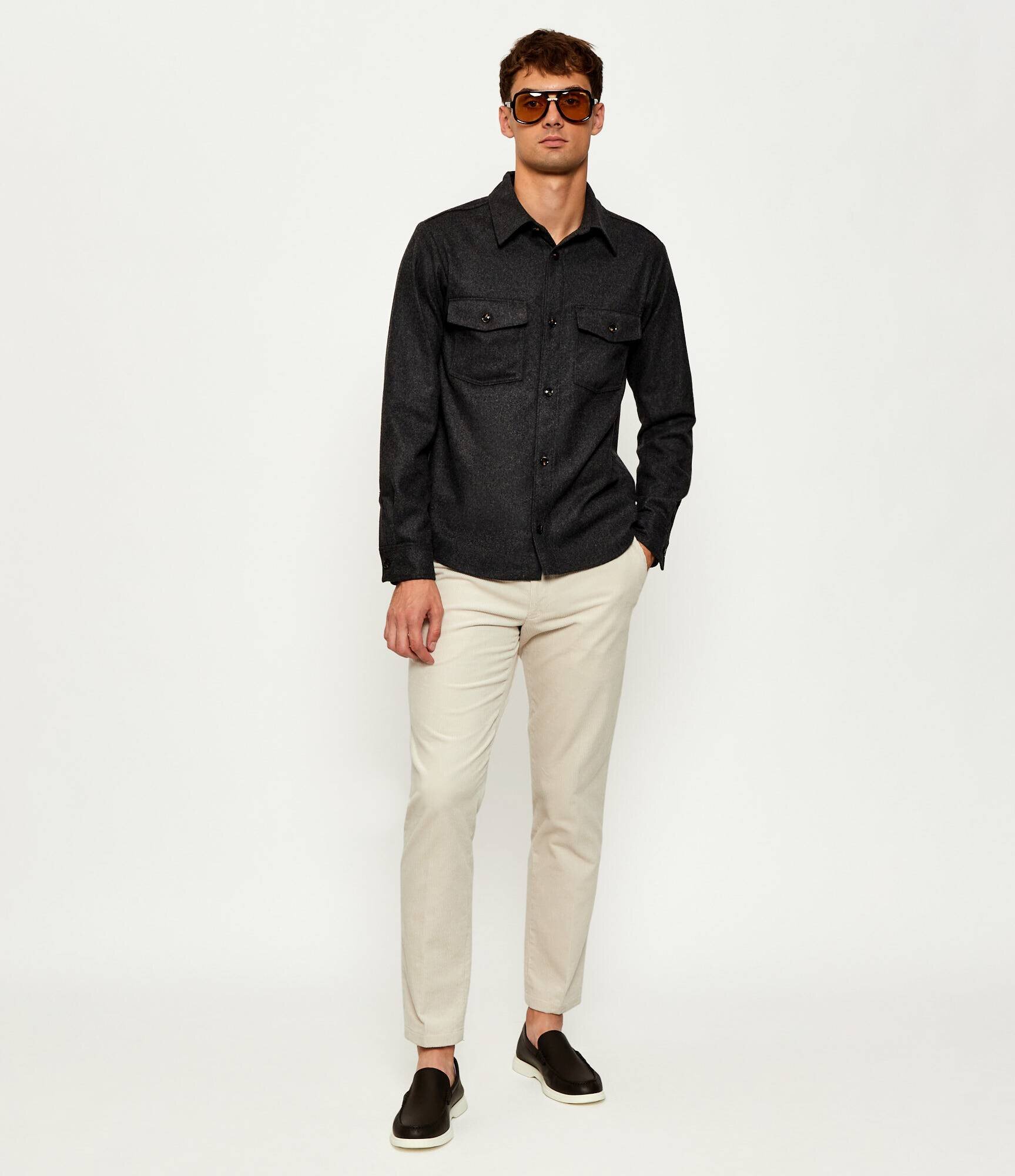 Oscar Jacobson Pantaloni Denz | Slim Fit | catifea reiată