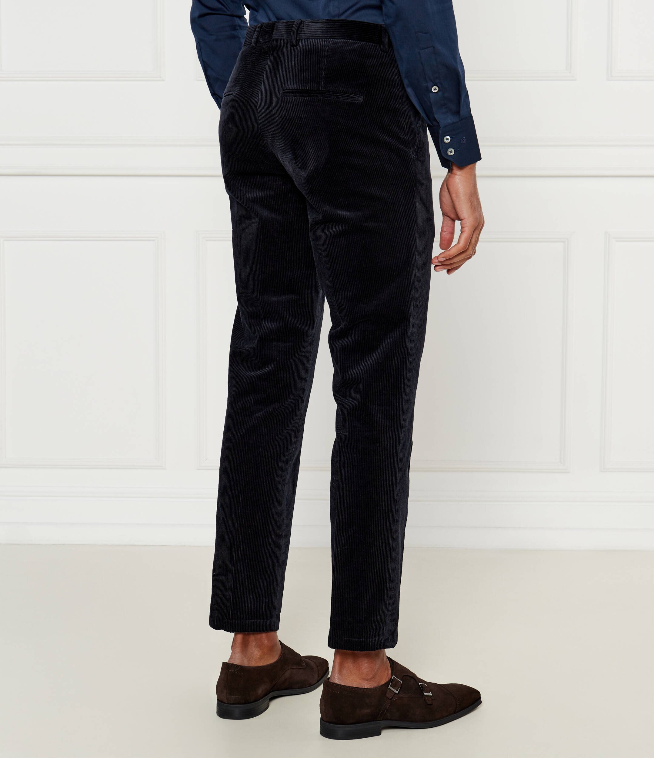 Oscar Jacobson Pantaloni Denz | Slim Fit | catifea reiată