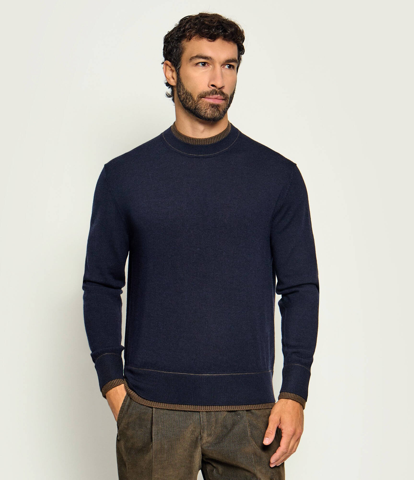 PAOLO PECORA De lână guler înalt | Slim Fit