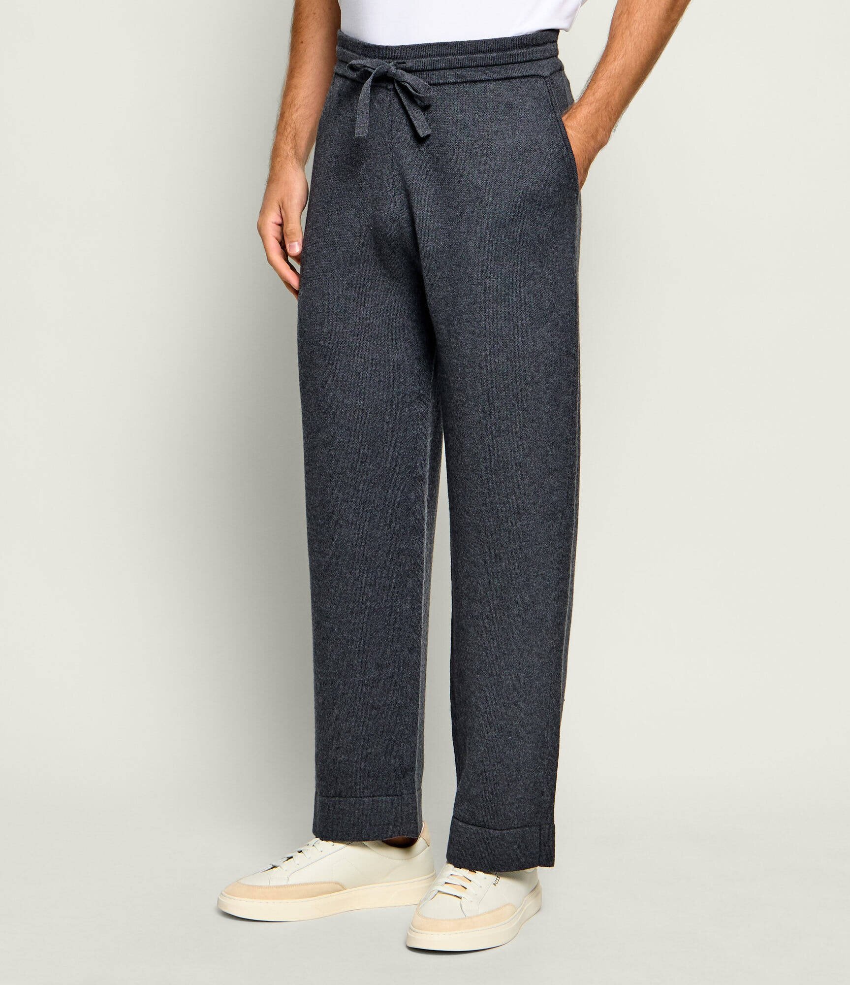 PAOLO PECORA Pantaloni | Relaxed fit cu adaos de lână