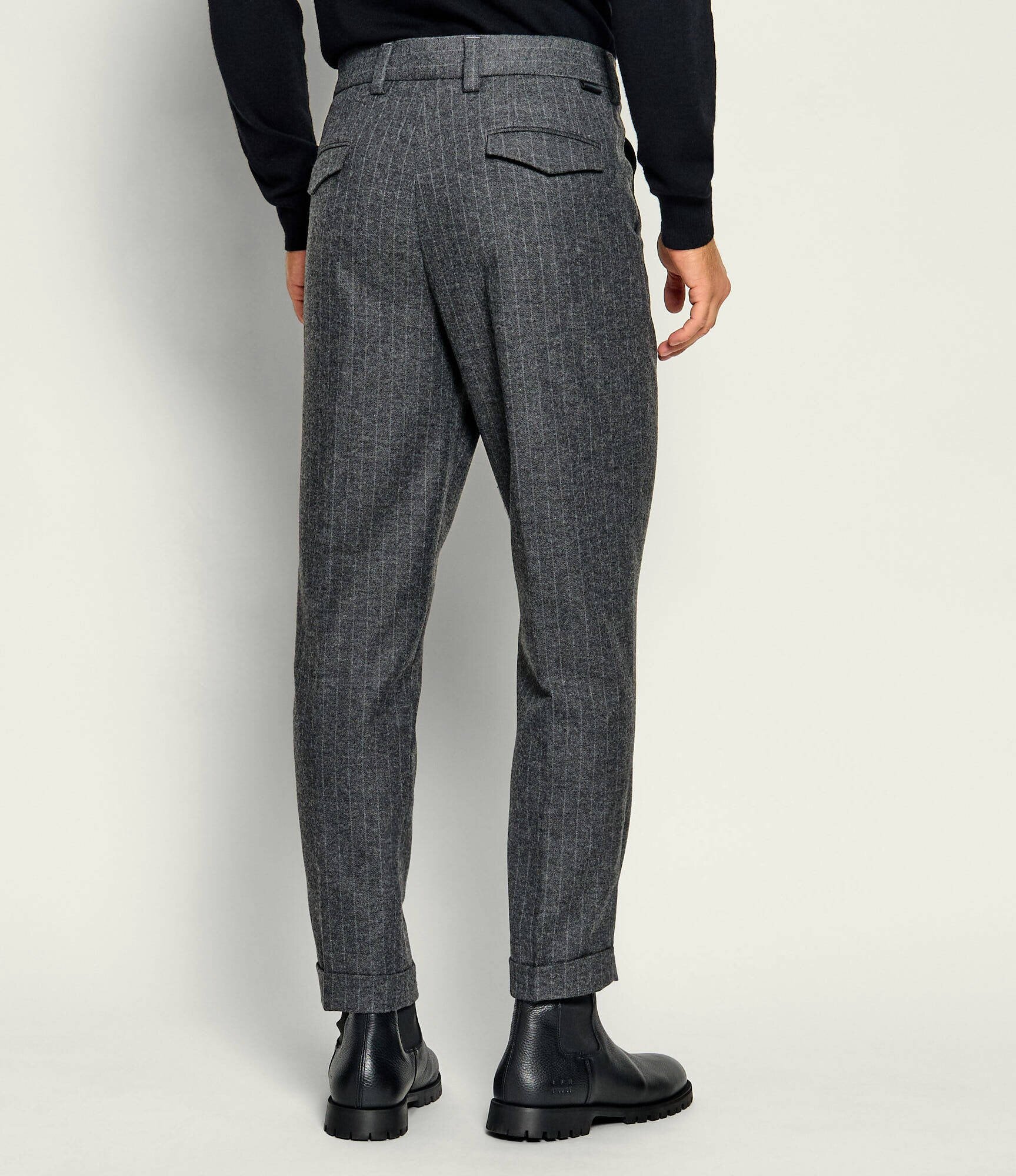 PAOLO PECORA Pantaloni | Tapered fit cu adaos de lână