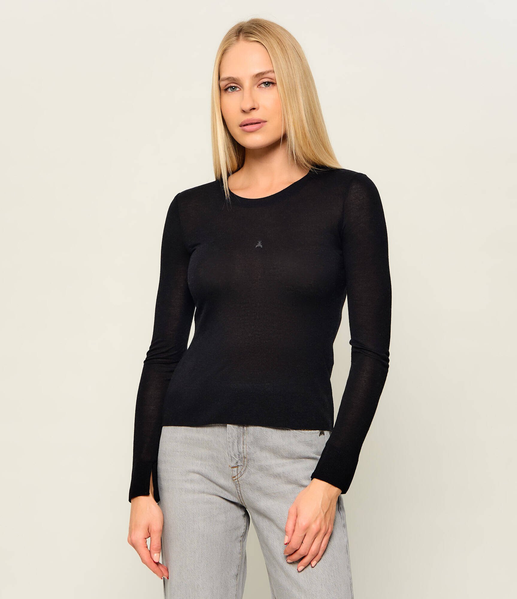 Patrizia Pepe Bluză | Slim Fit | cu adaos de mătase și cașmir