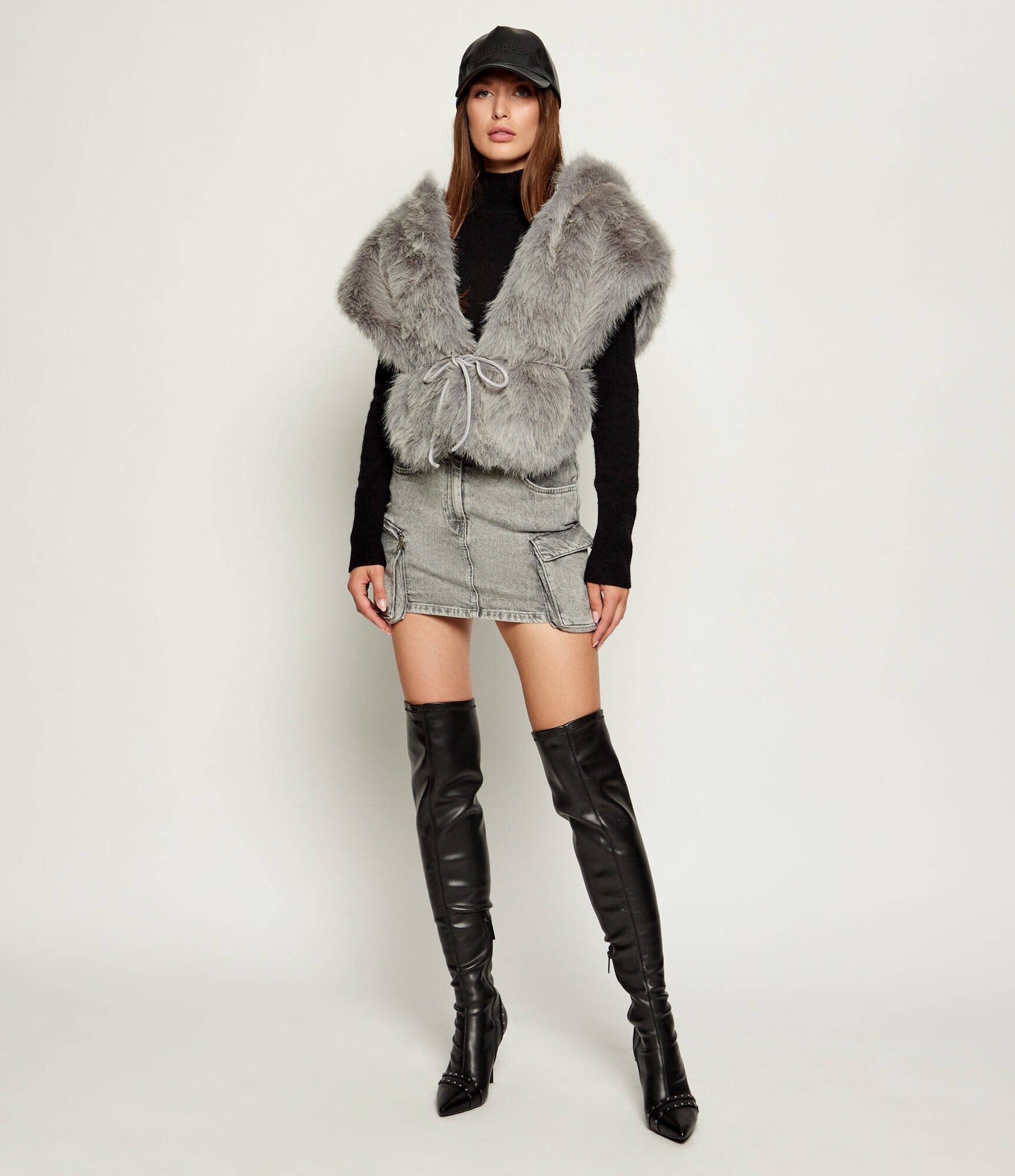 Patrizia Pepe Cu două fețe poncho | Loose fit