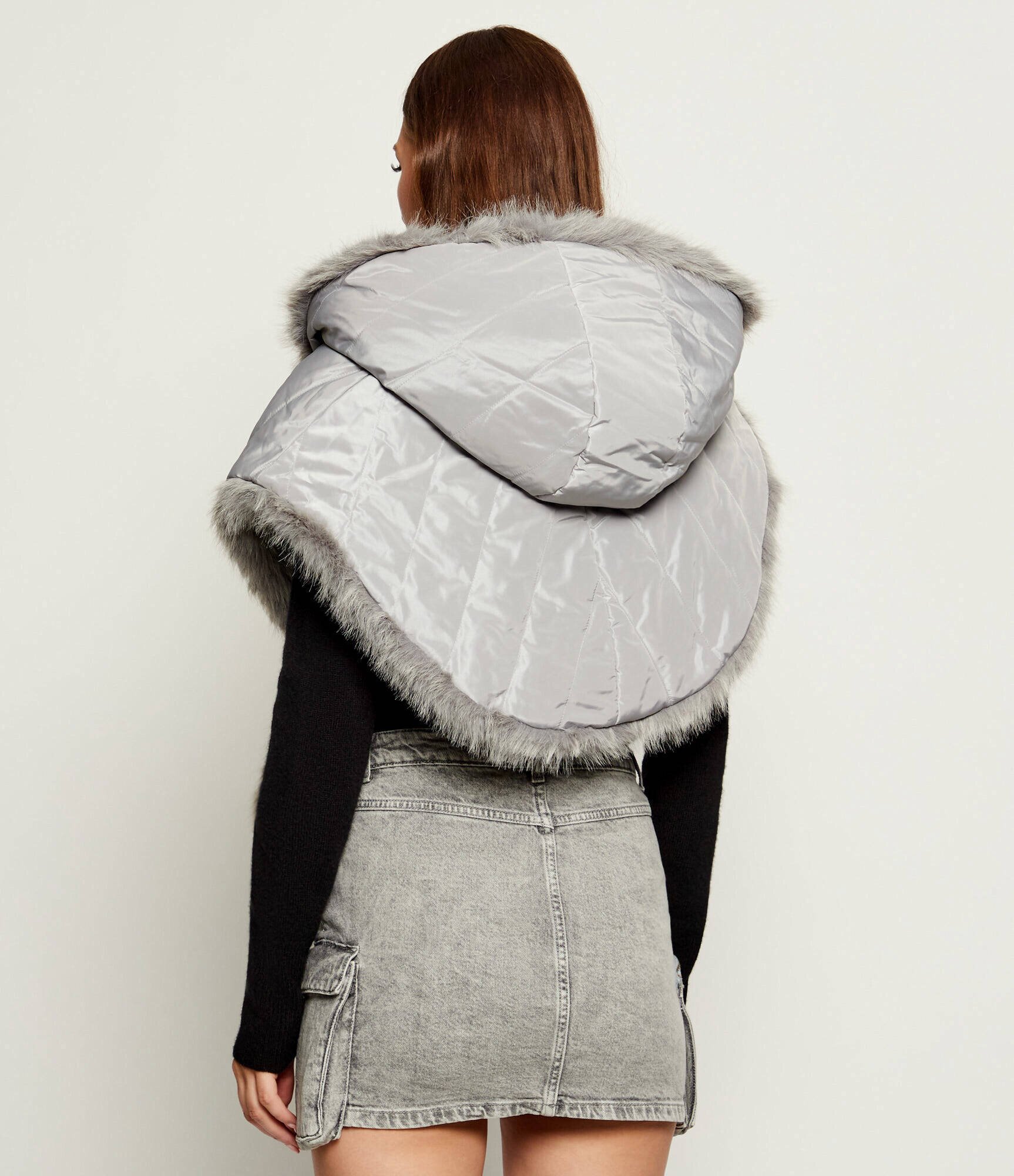 Patrizia Pepe Cu două fețe poncho | Loose fit
