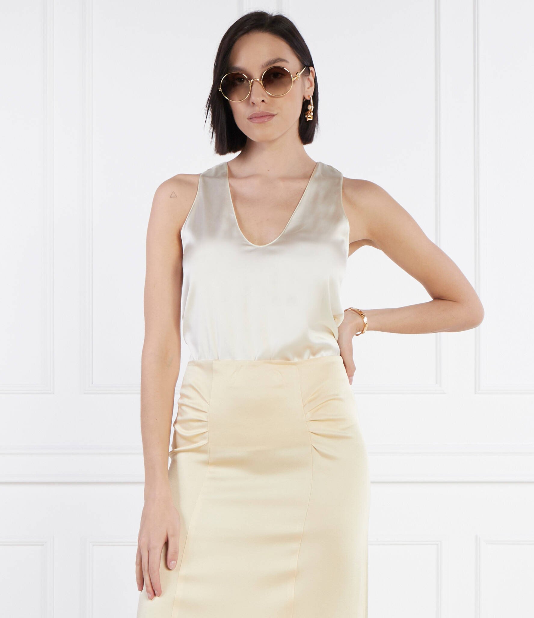 Patrizia Pepe De satin top | Regular Fit