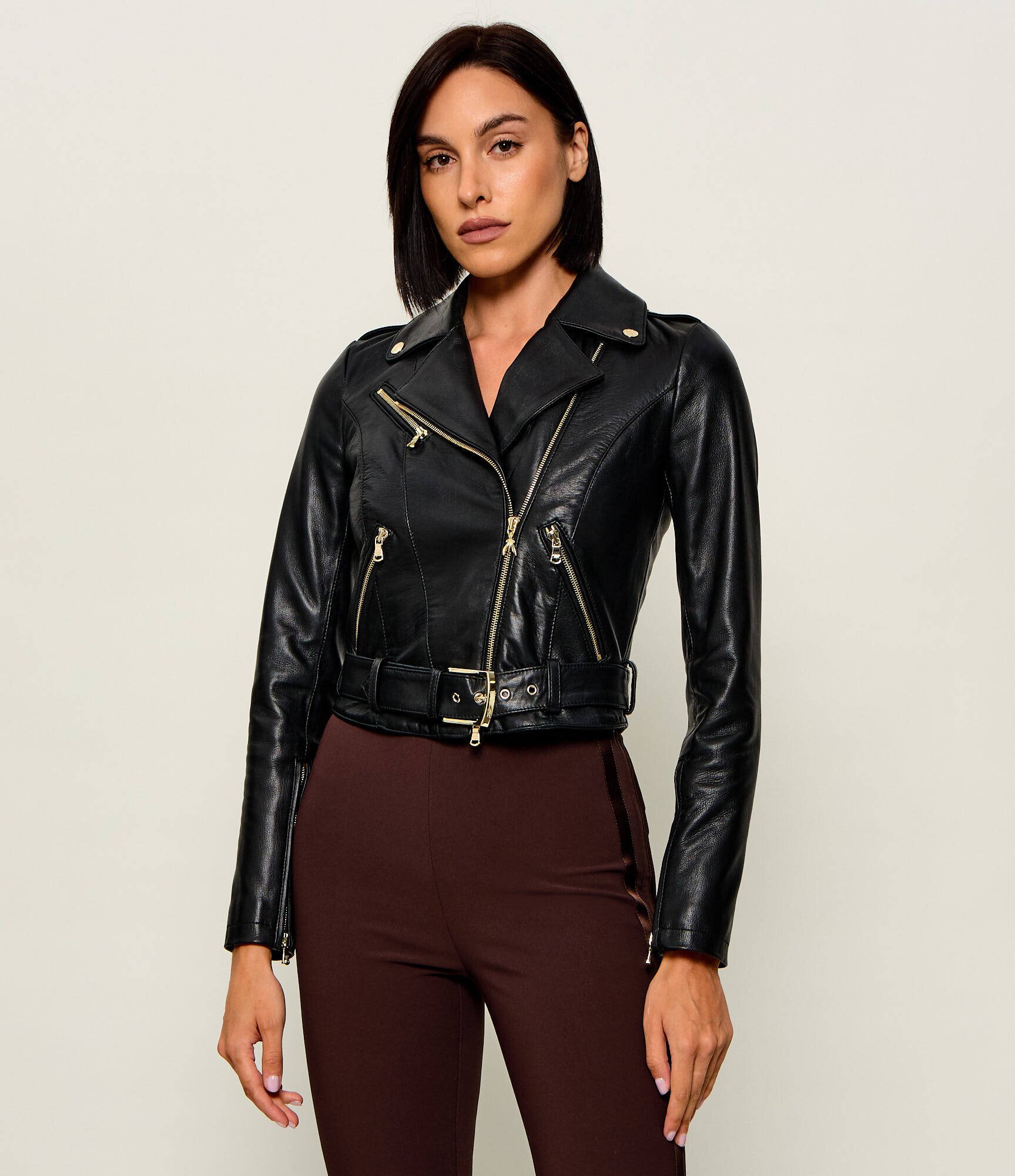 Patrizia Pepe Geacă de piele | Cropped Fit