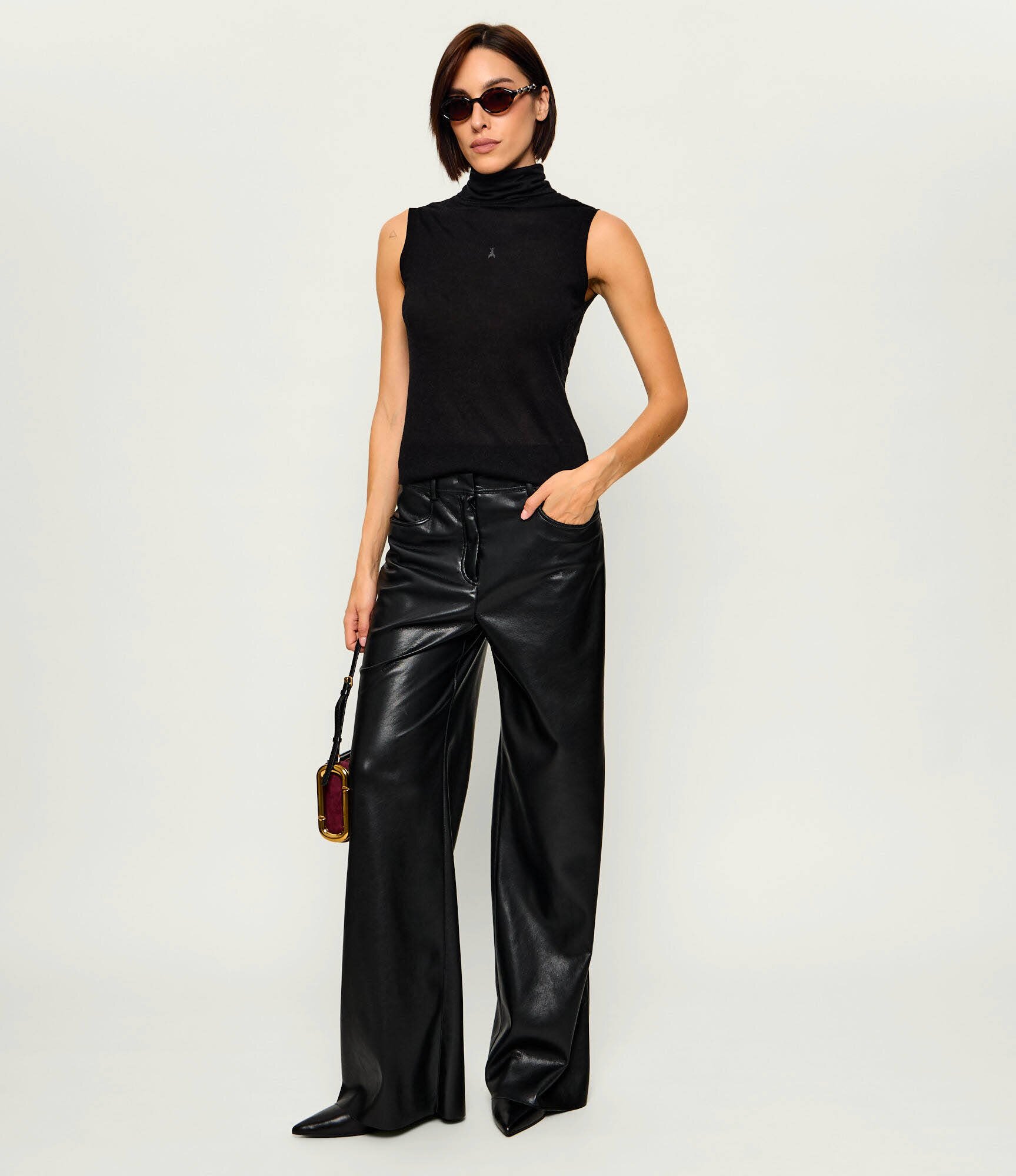 Patrizia Pepe Top | Slim Fit | cu adaos de mătase și cașmir