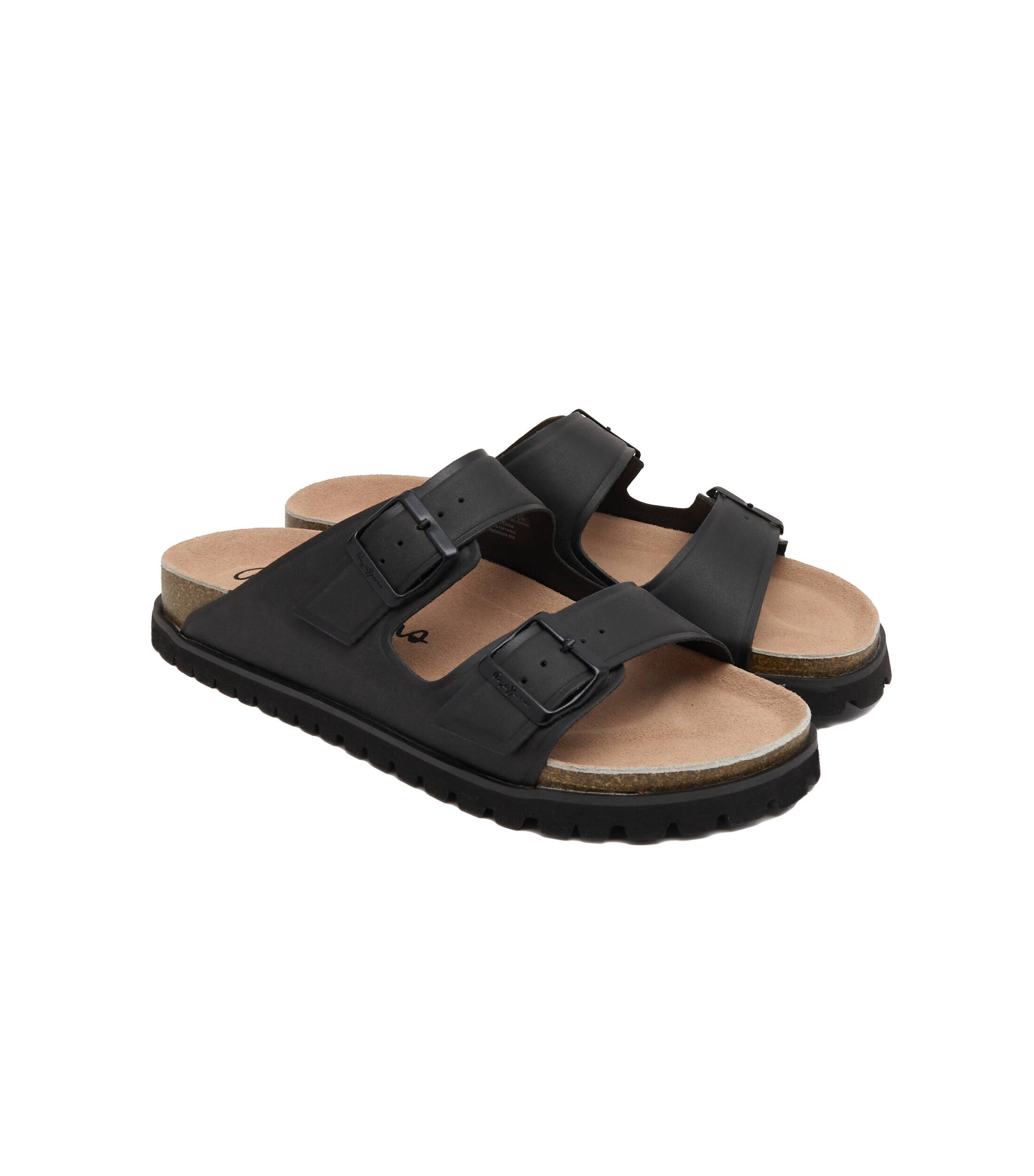 Pepe Jeans London Șlapi URBAN SANDAL BASIC EMBOED cu adaos de piele