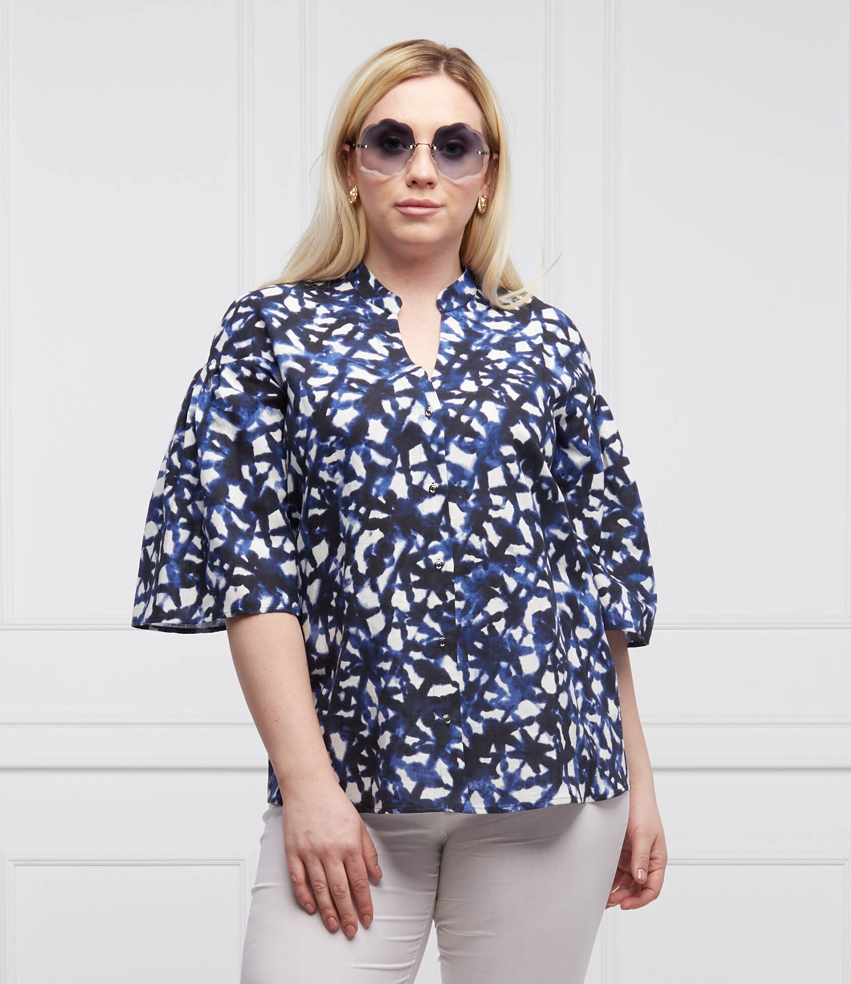 Persona by Marina Rinaldi Cămașă FINIRE Plus size | Regular Fit | | cu adaos de in