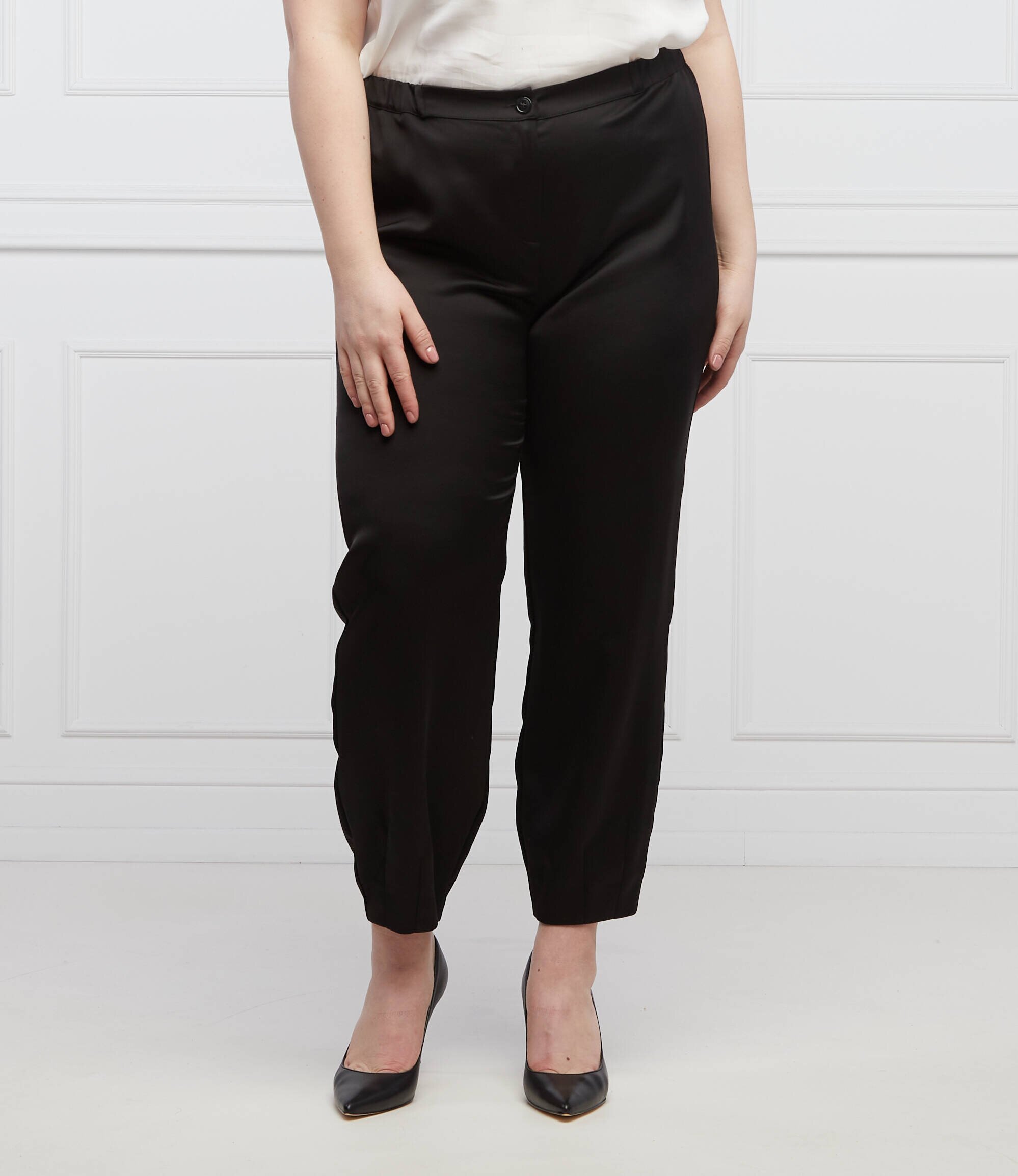 Persona by Marina Rinaldi De satin pantaloni RENDE | Regular Fit