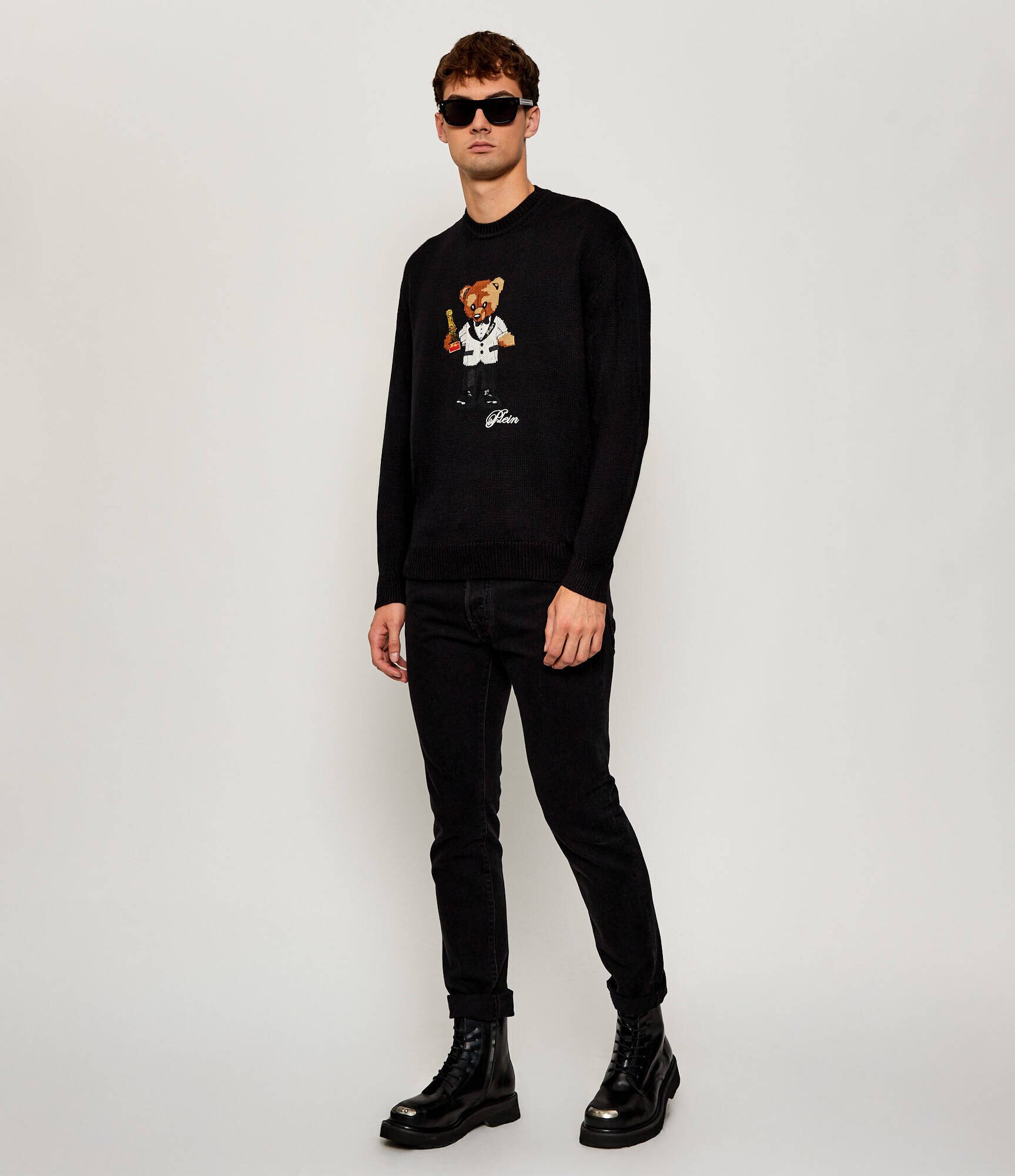 Philipp Plein Pulover Teddy Bear | regular fit cu adaos de lână