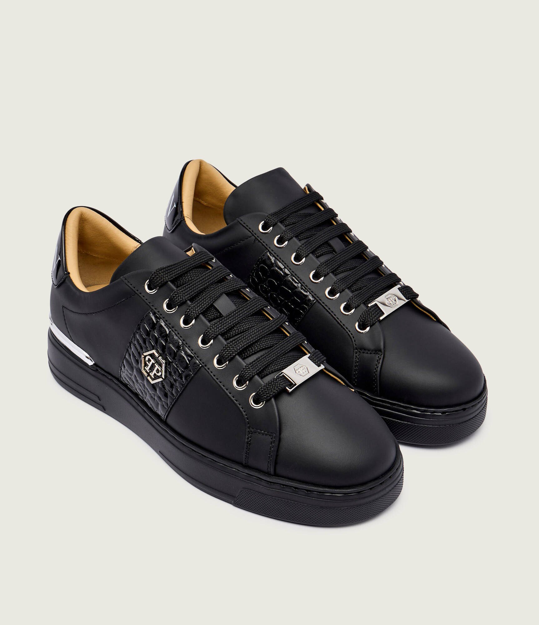 Philipp Plein Teniși din piele Hexagon