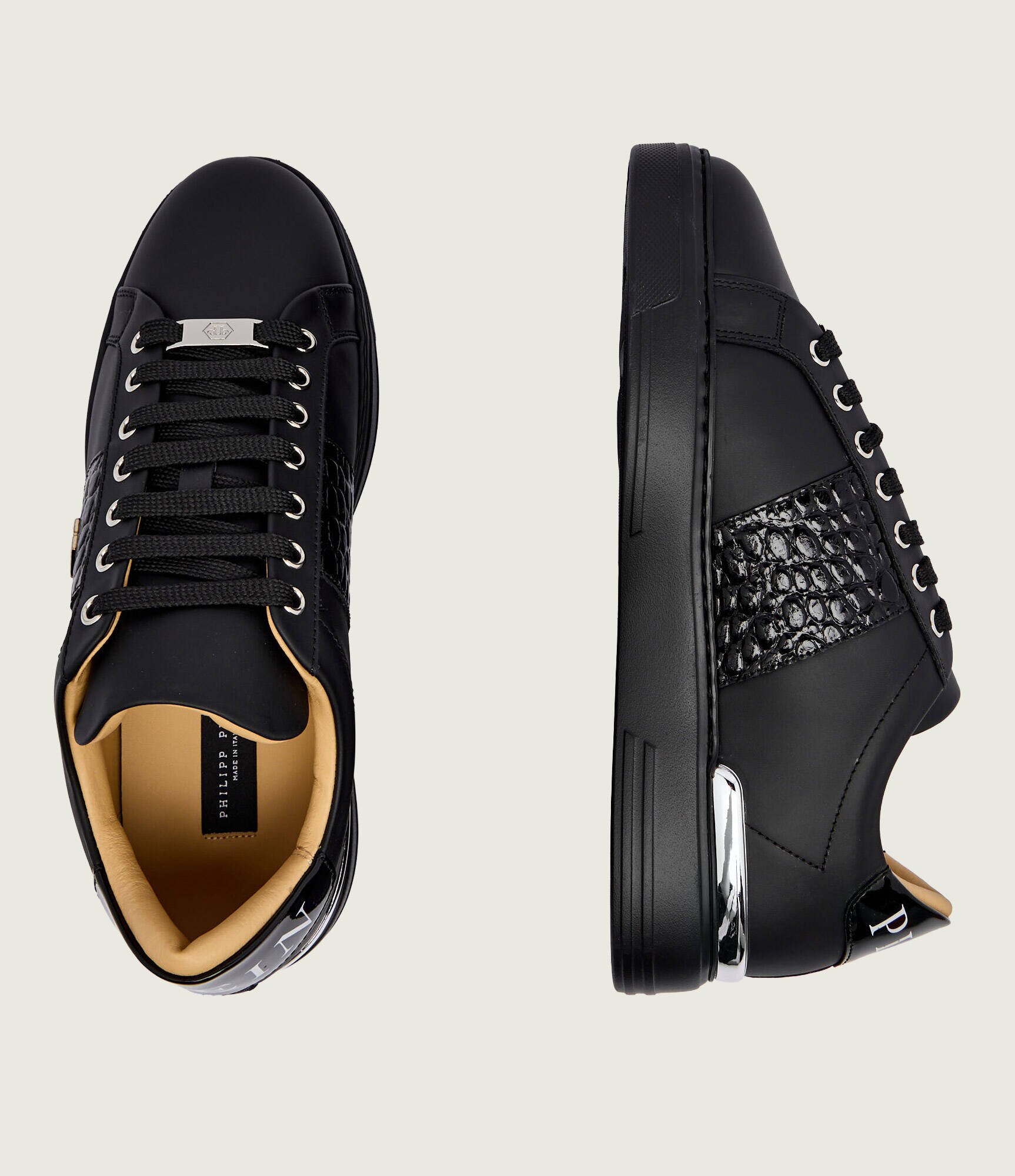 Philipp Plein Teniși din piele Hexagon
