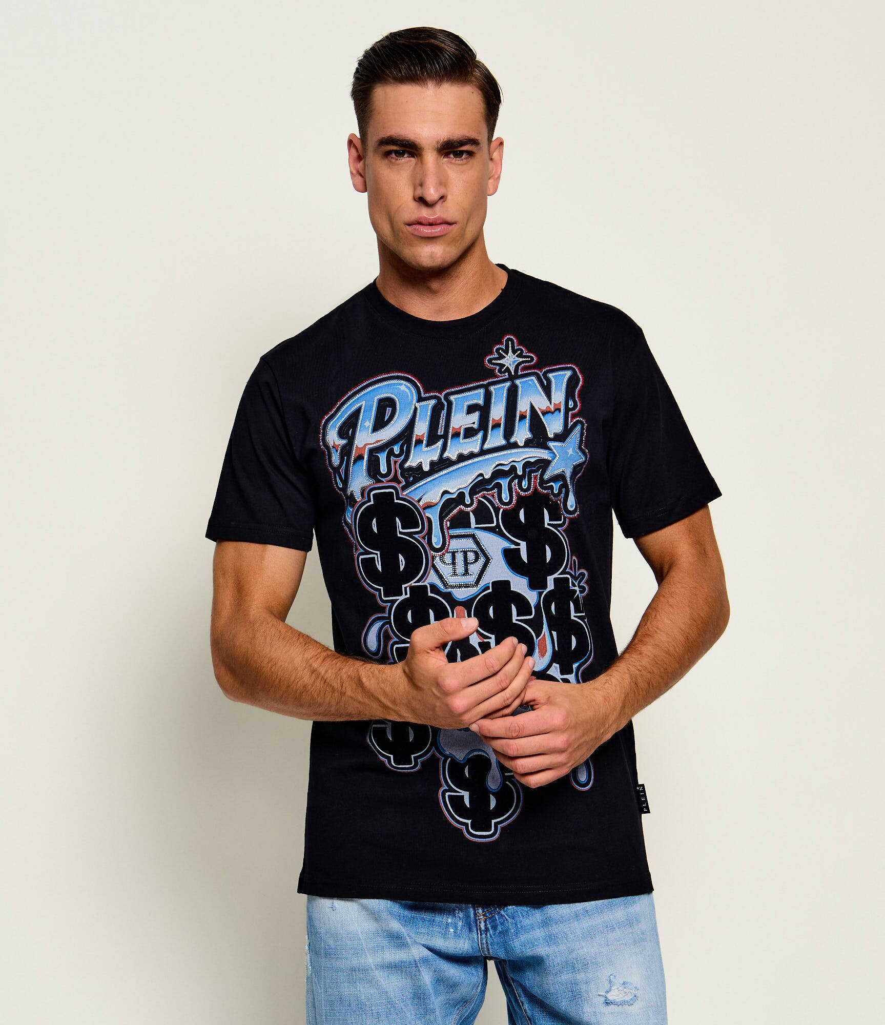 Philipp Plein Tricou Dollar Dripping Skull | regular fit