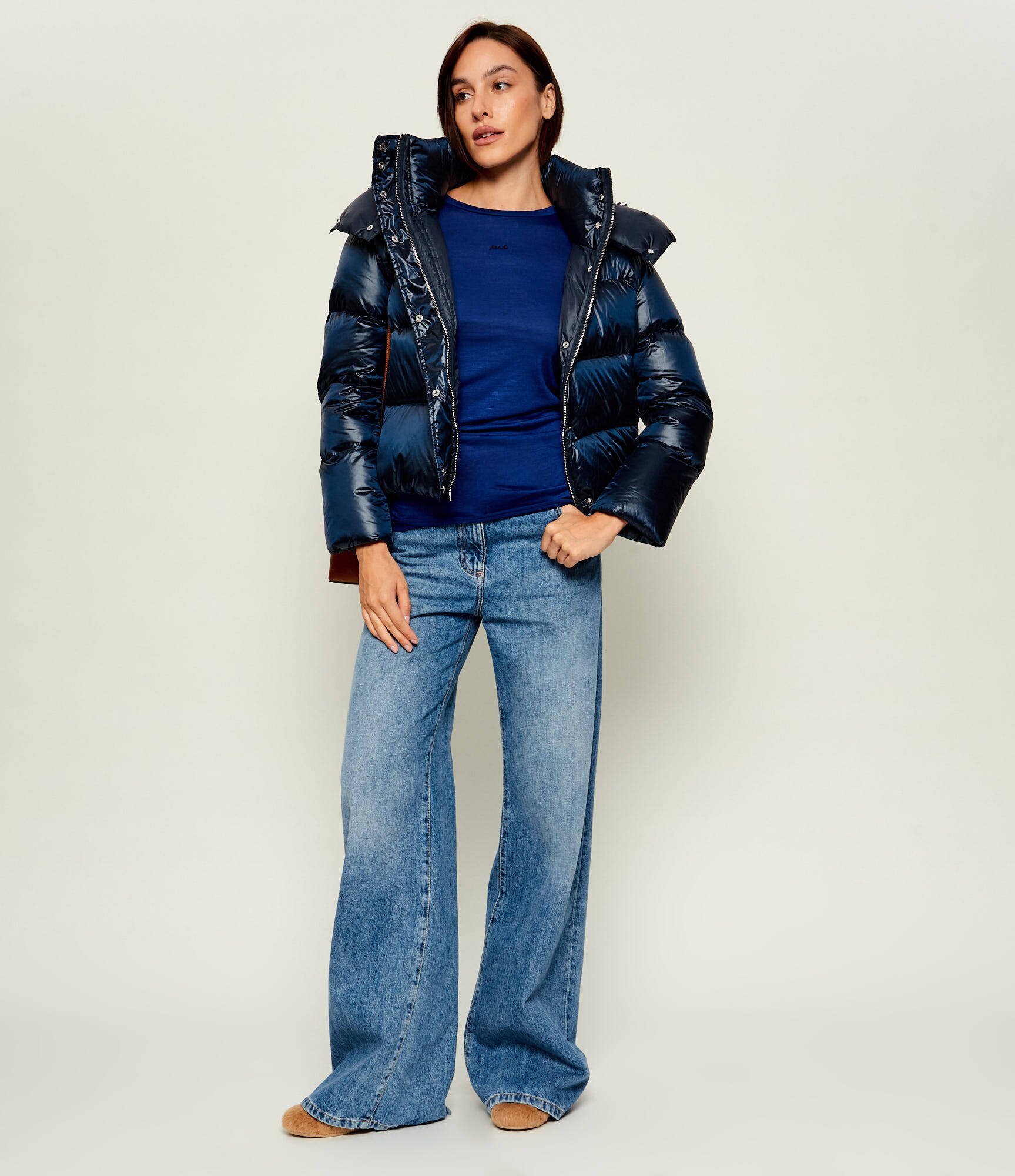 Pinko Bluză Perle | Slim Fit cu adaos de lână