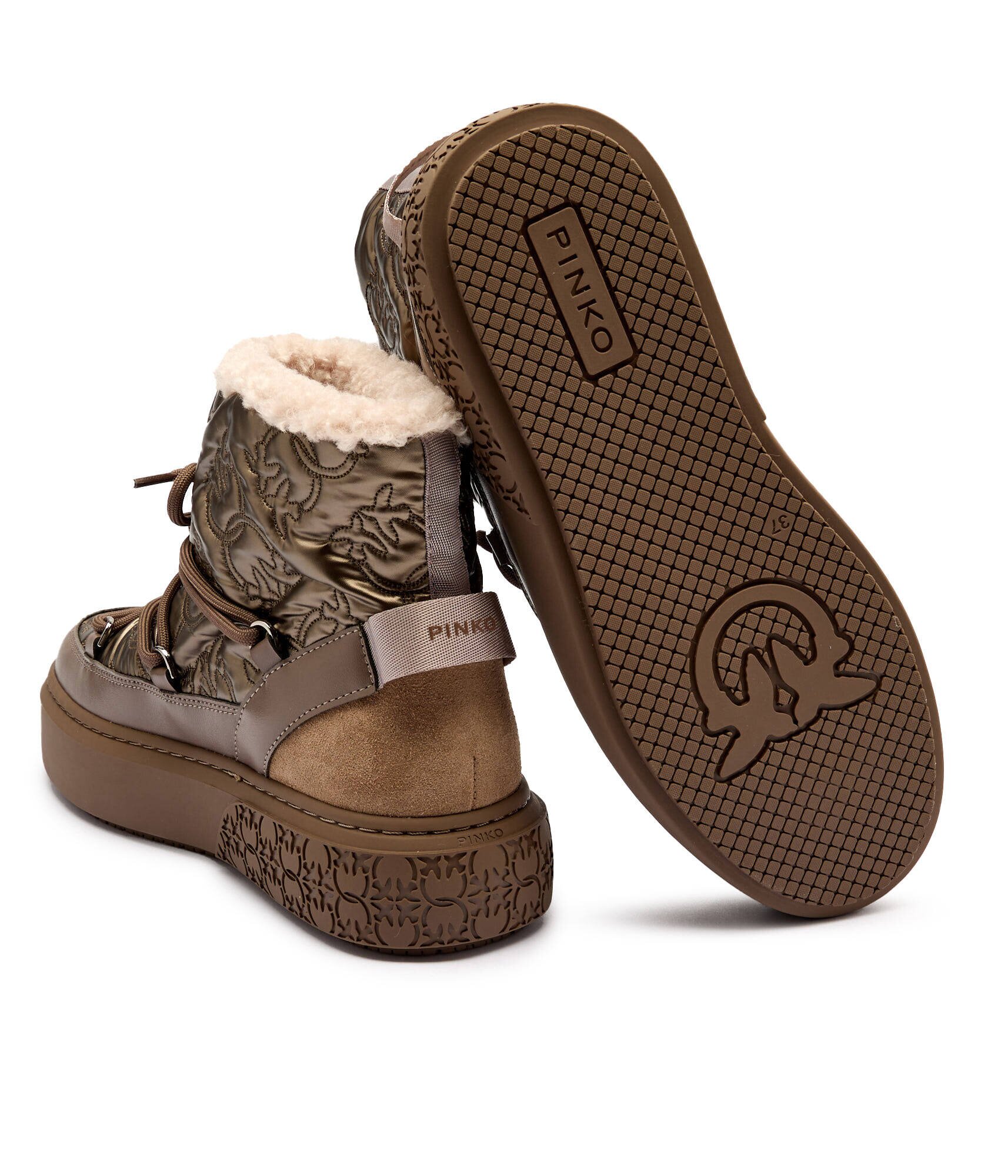 Pinko Bocanci Yoko 19 | shearling cu adaos de piele