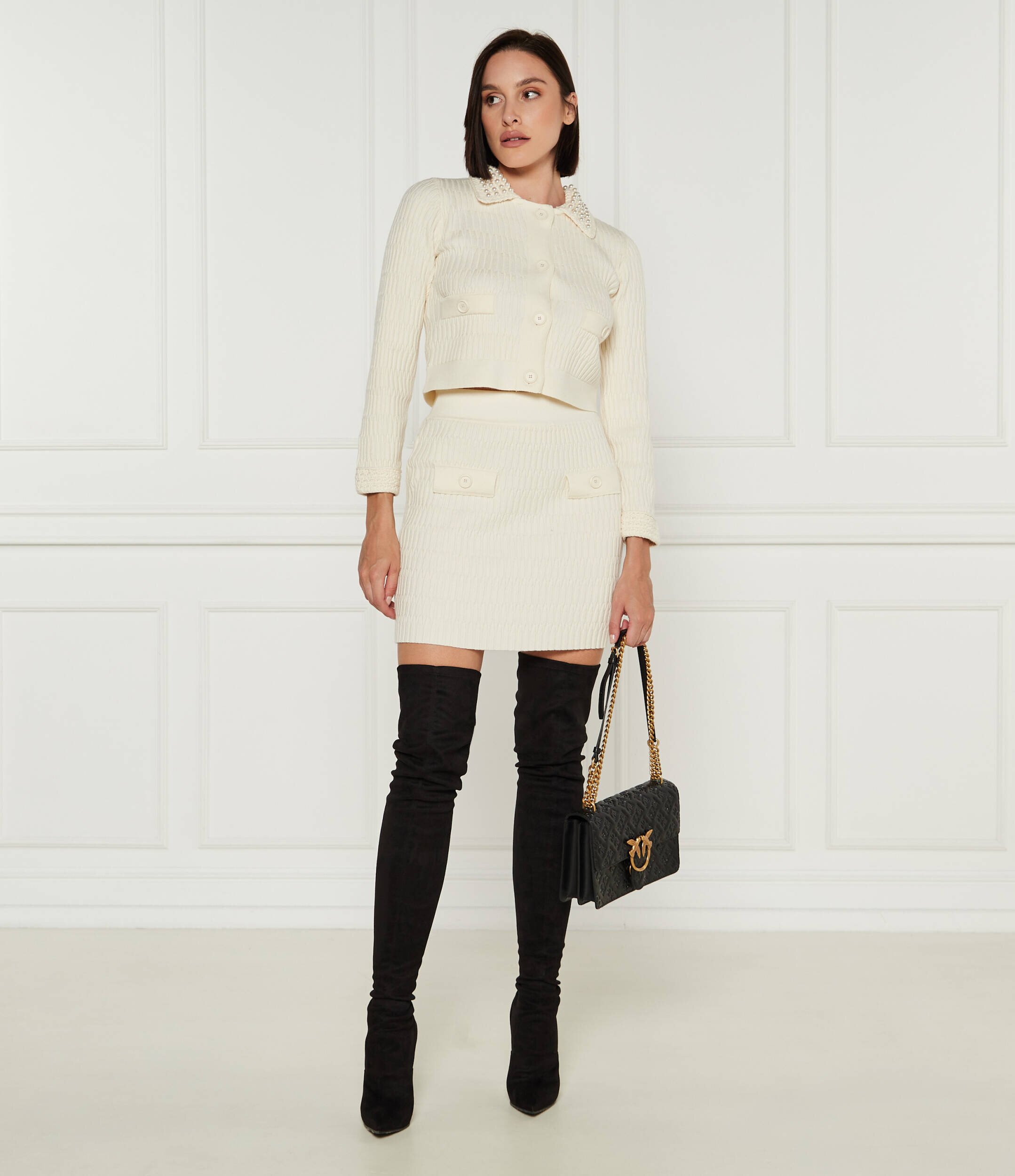 Pinko Cardigan MASQUERADE | Slim Fit cu adaos de lână