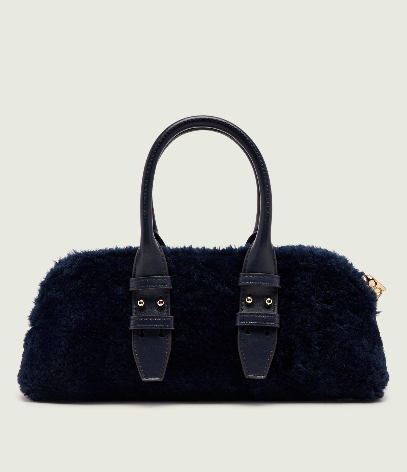 Pinko Cufăr Bowling Bag Horizontal Imitati | shearling cu adaos de piele