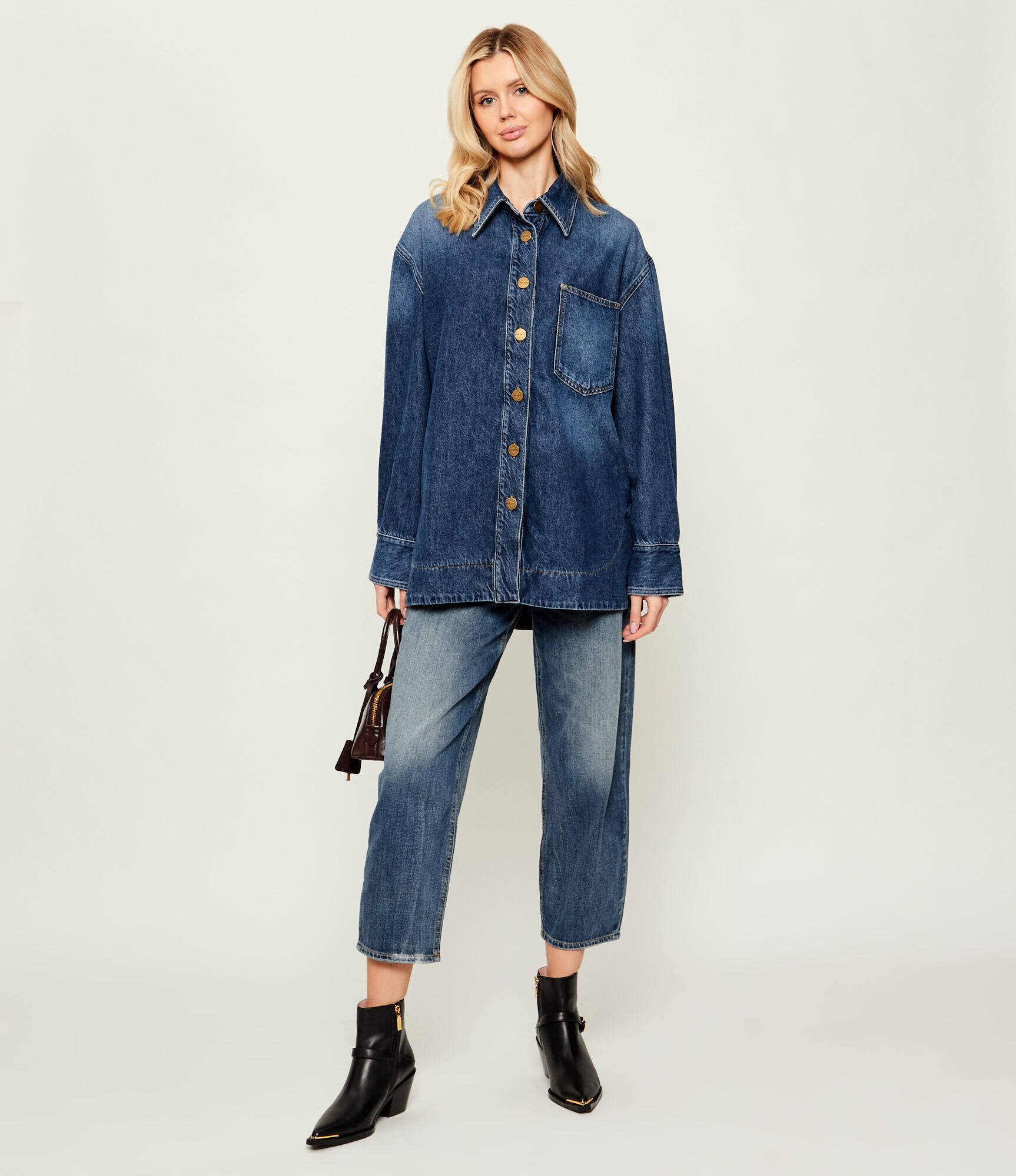 Pinko De blugi cămașă Olivastro | Oversize fit