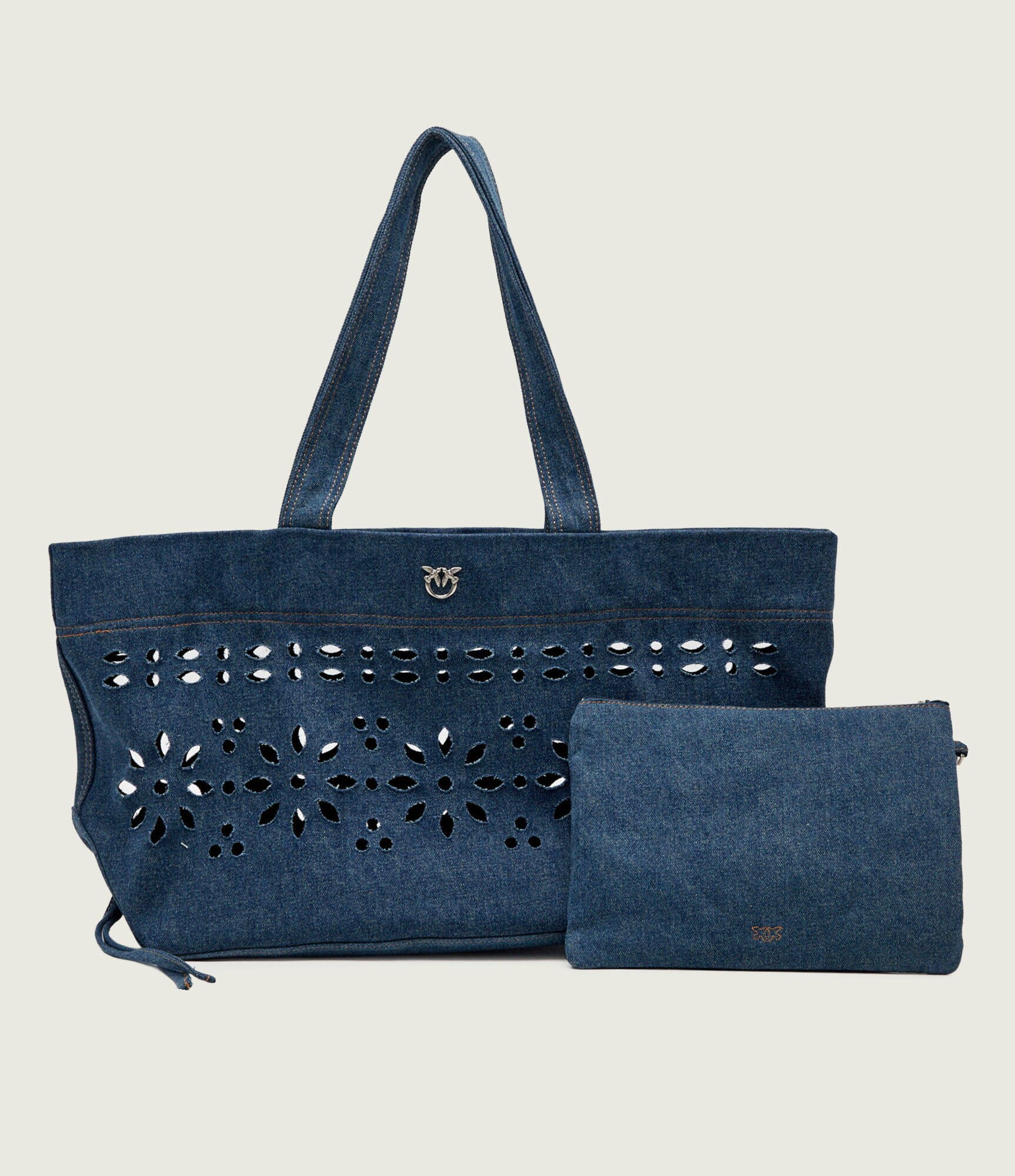 Pinko De blugi geantă shopper + borsetă CLASSIC SANGALLO