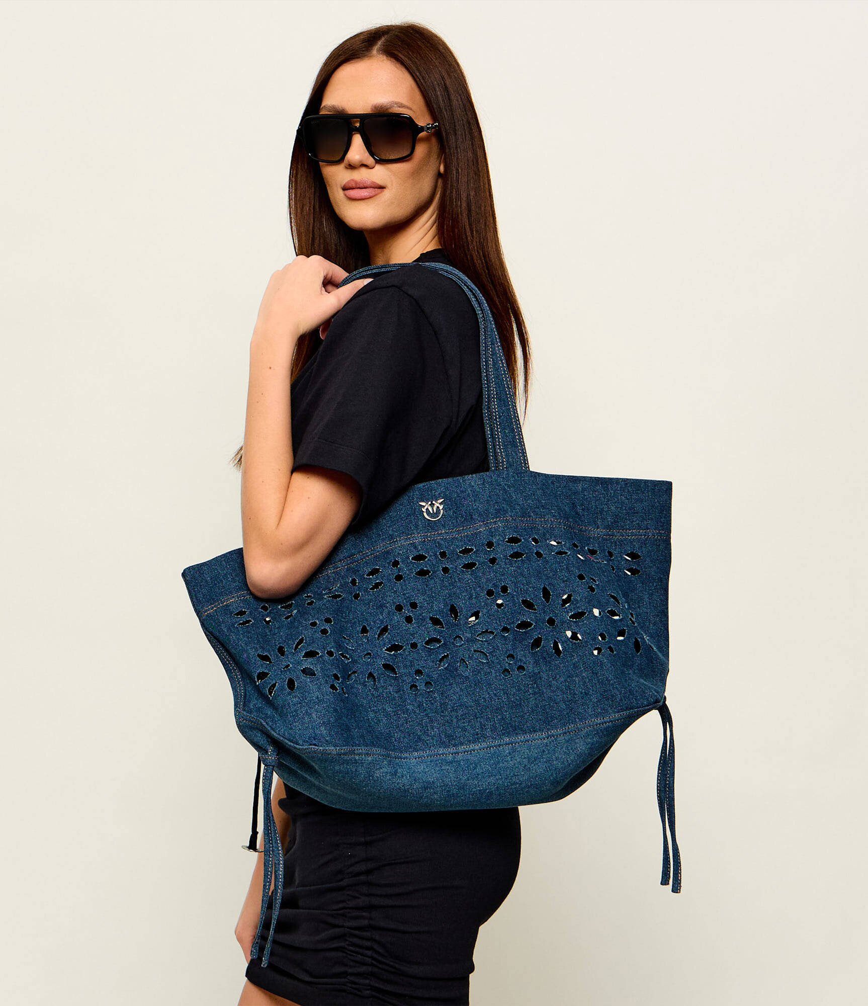 Pinko De blugi geantă shopper + borsetă CLASSIC SANGALLO