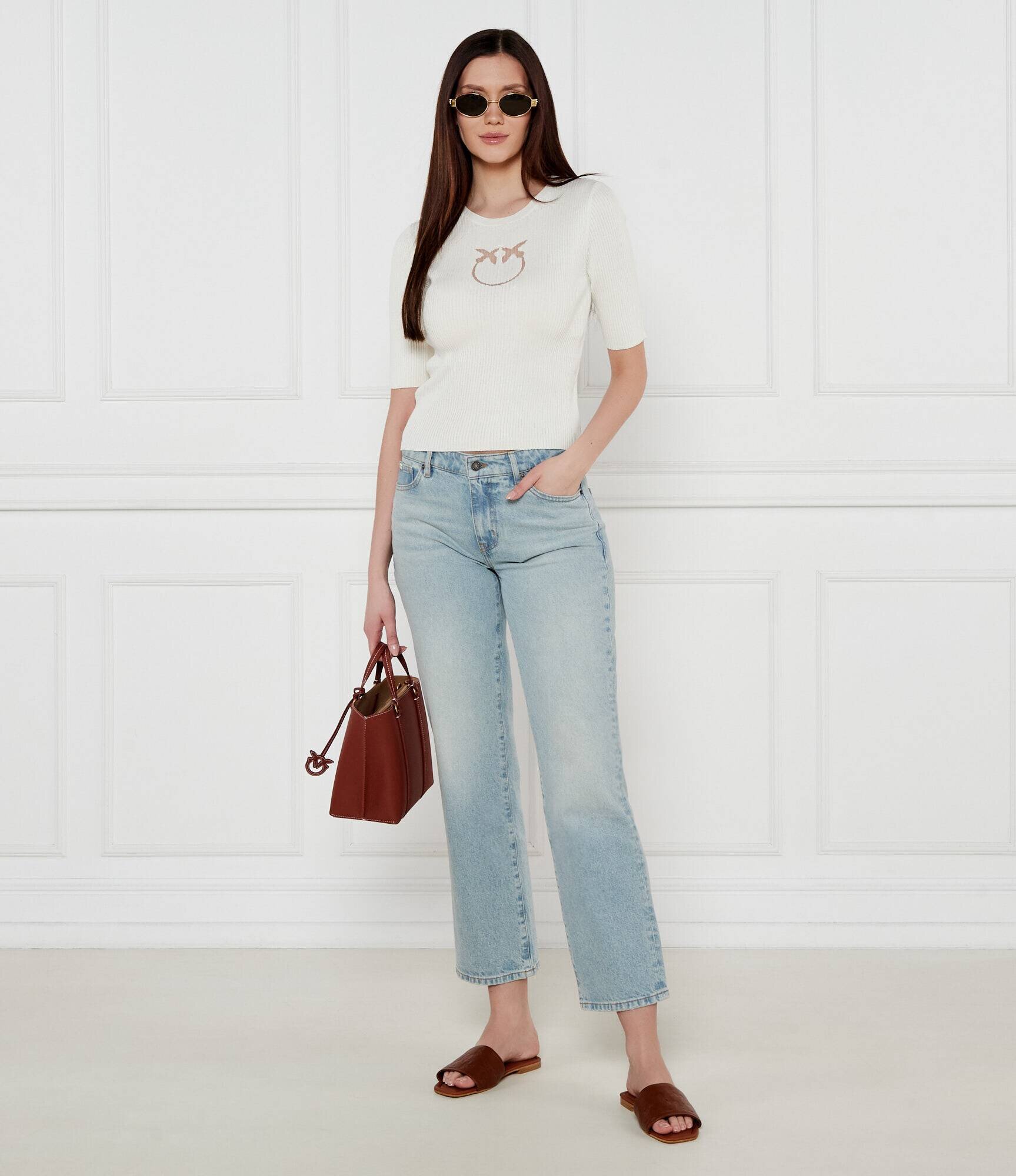 Pinko De mătase bluză Tritone | Cropped Fit