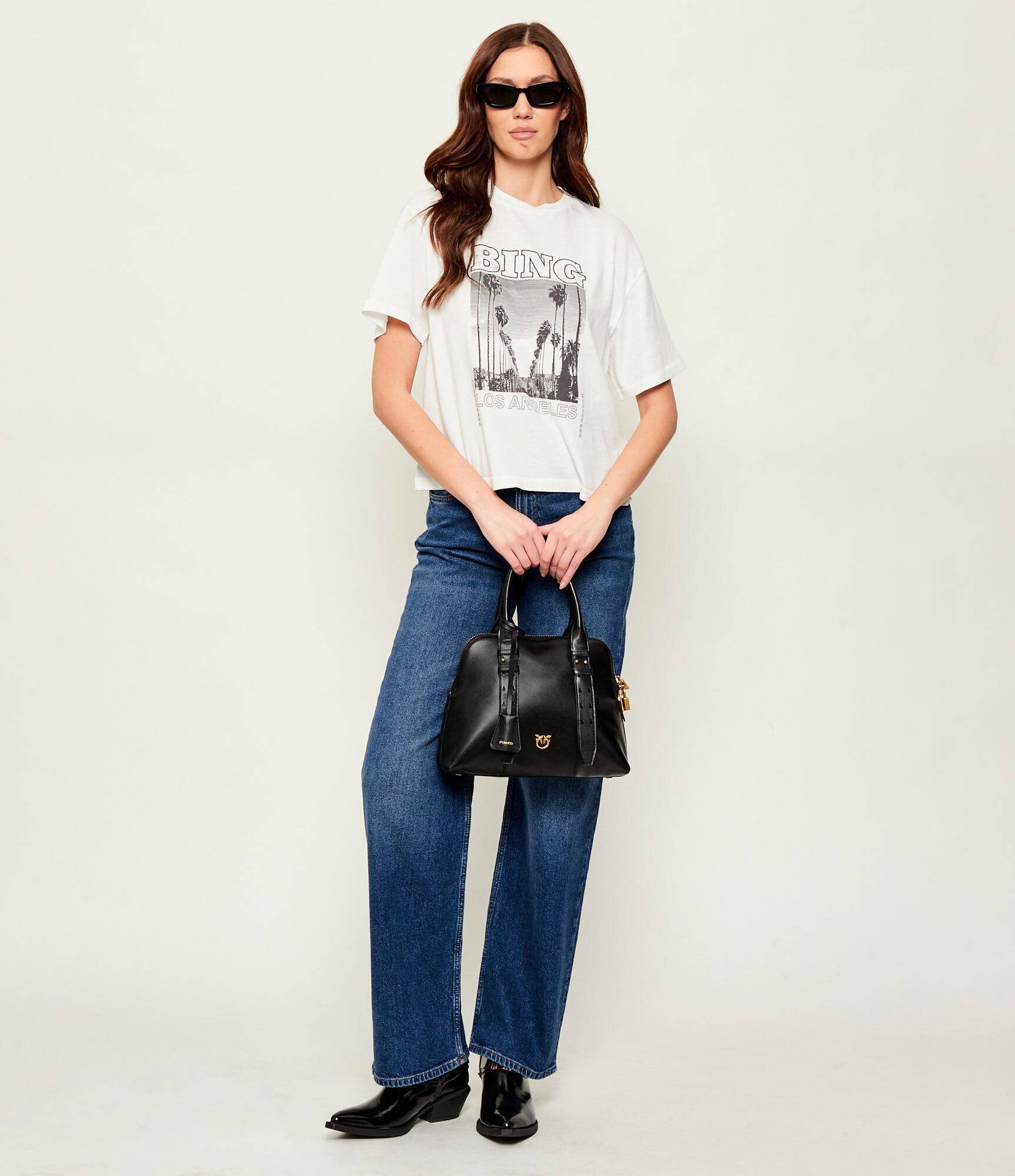 Pinko De piele cufăr BOWLING BAG MEDIUM