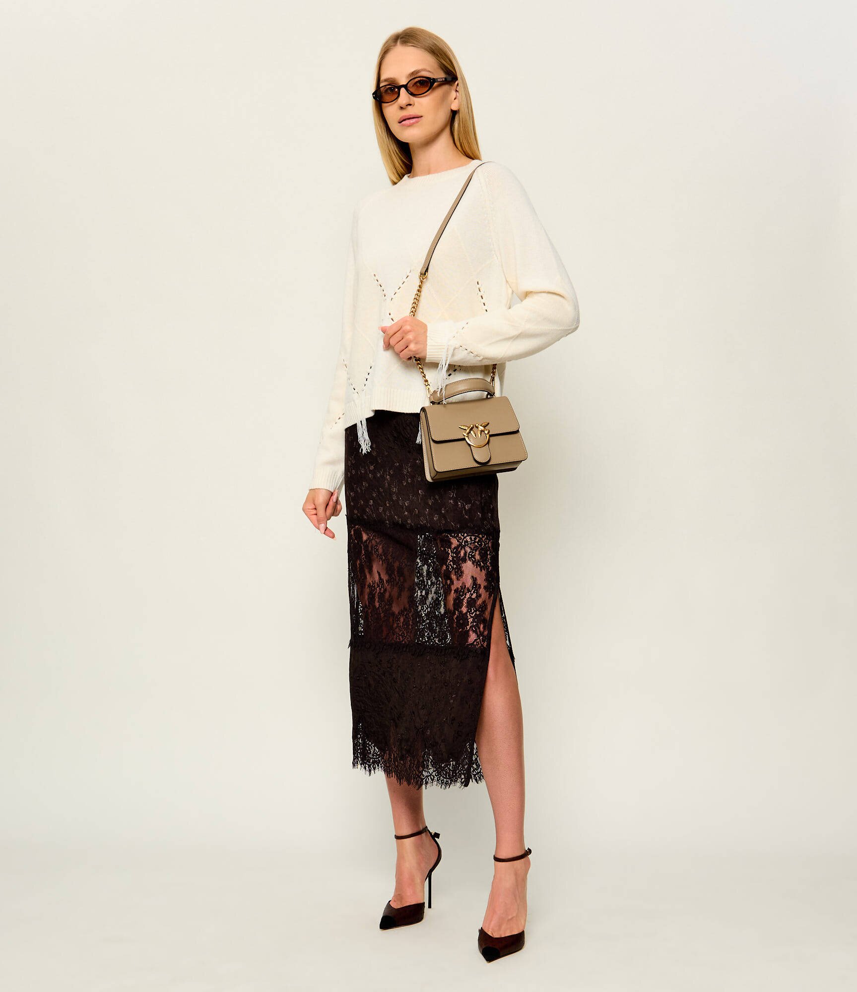 Pinko De piele cufăr Love One Mini