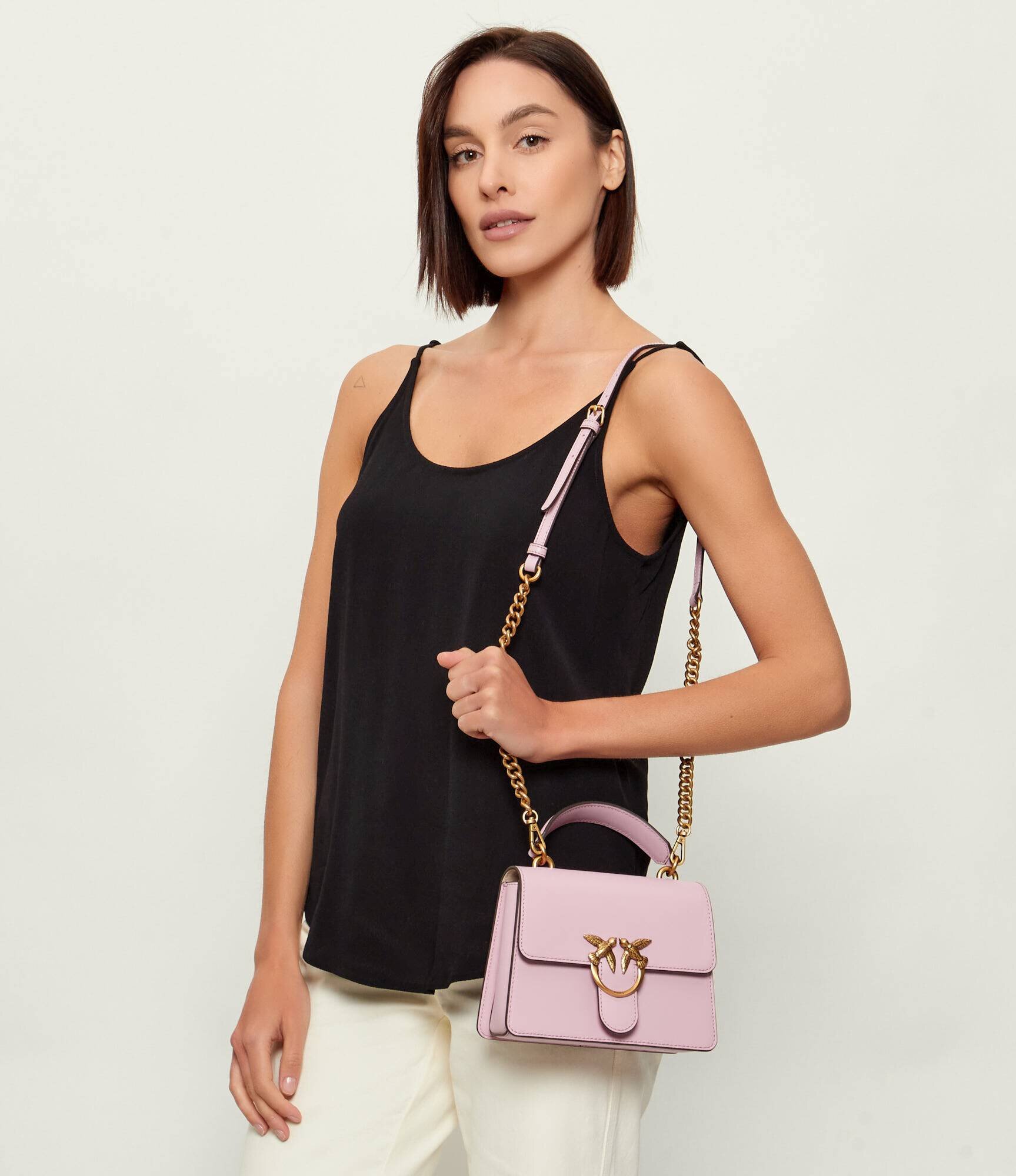 Pinko De piele cufăr Love One Mini