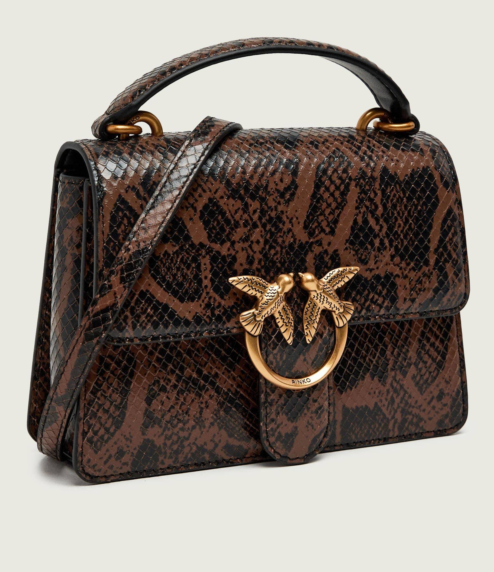 Pinko De piele cufăr Love One top Handle Mini