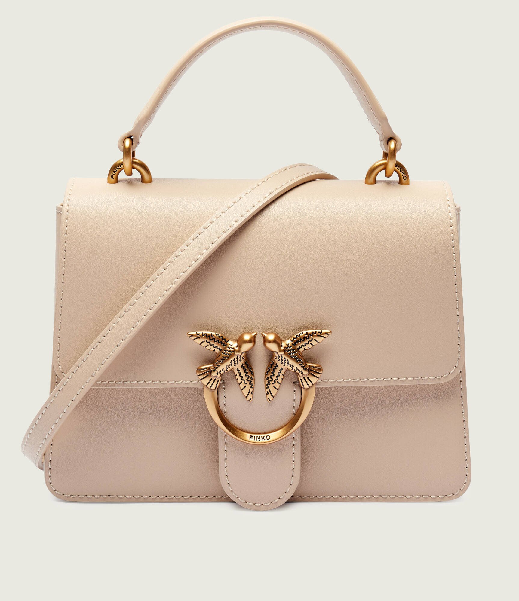 Pinko De piele cufăr Love One Top Handle Mini