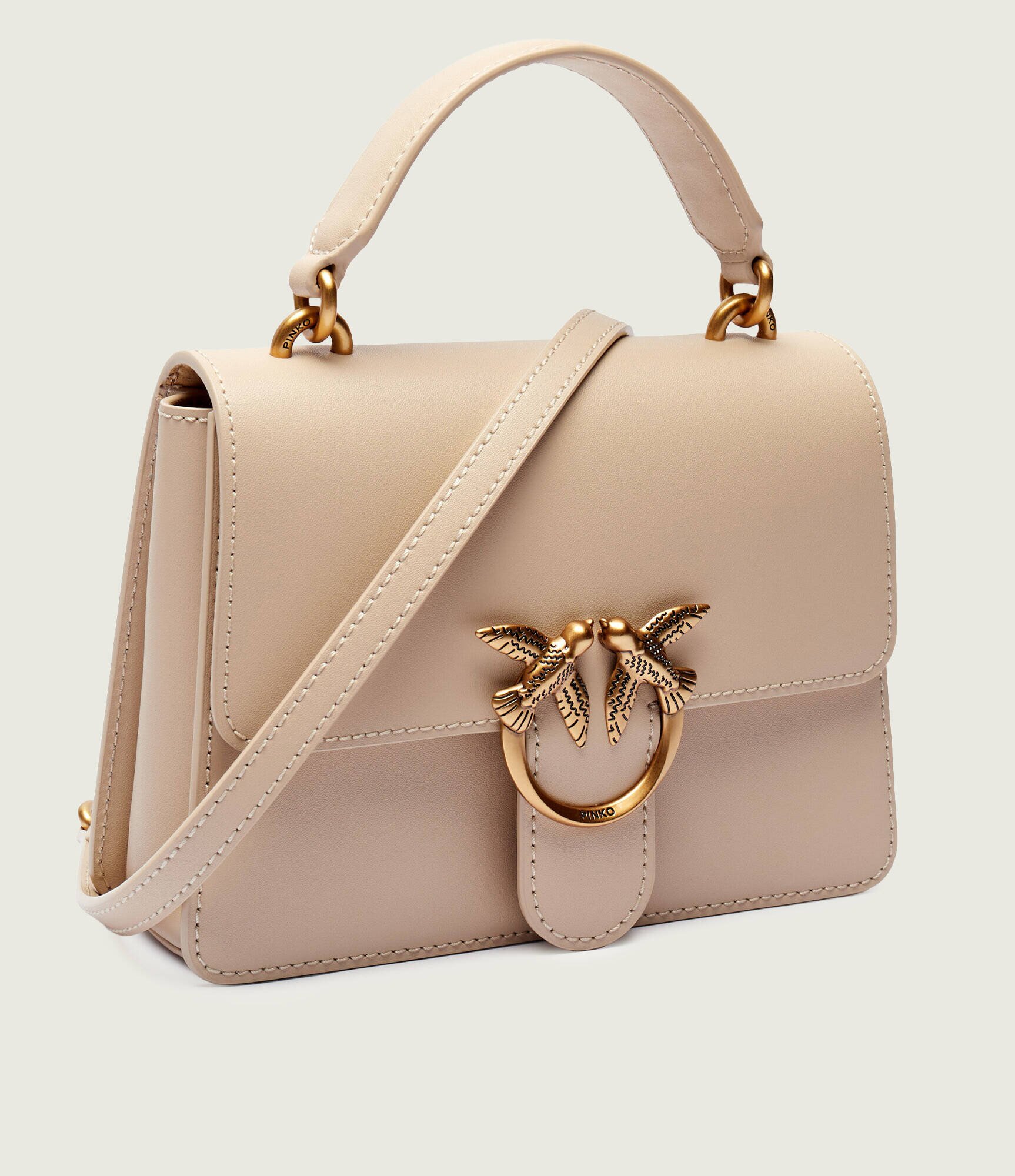 Pinko De piele cufăr Love One Top Handle Mini