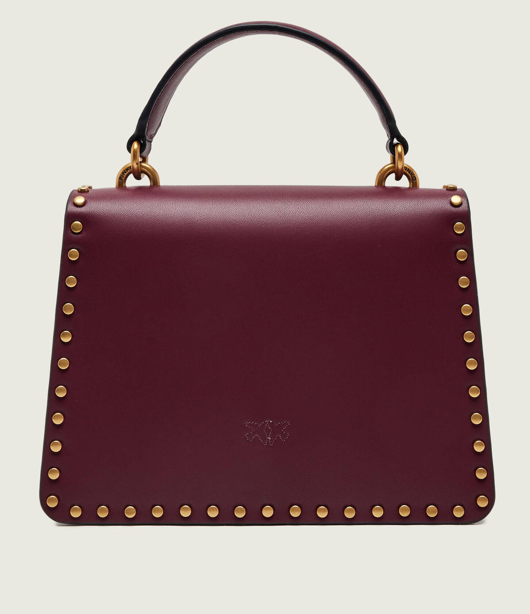 Pinko De piele cufăr top Handle Mini Light Studs
