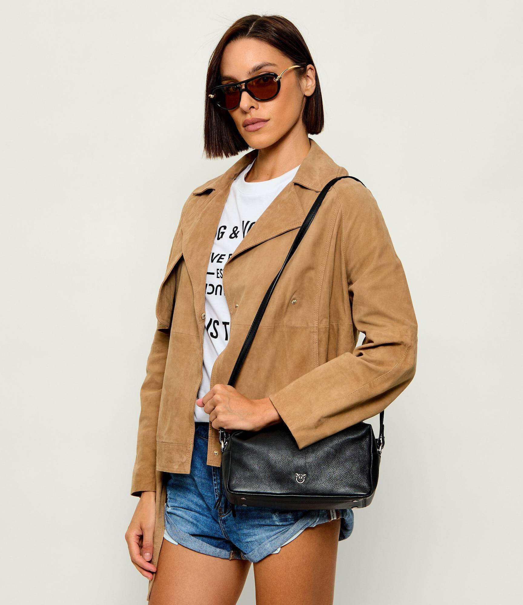 Pinko De piele geantă pe umăr BAULETTO TRITTICO