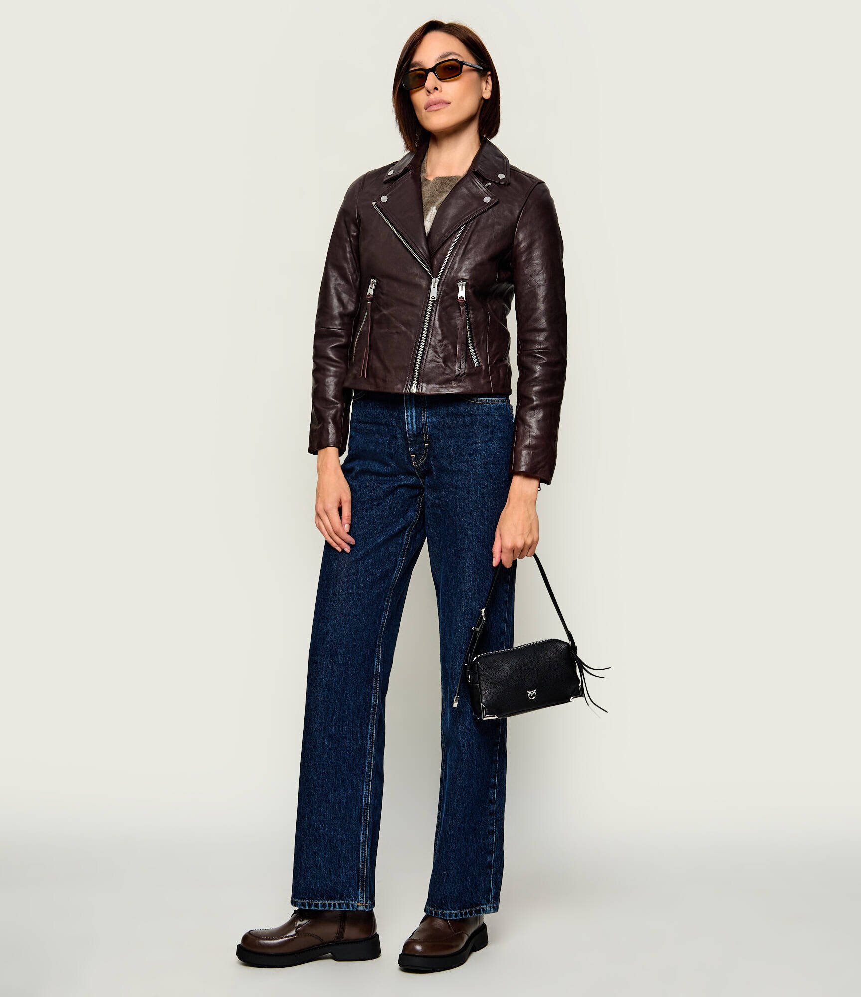 Pinko De piele geantă pe umăr Bauletto Trittico Mini