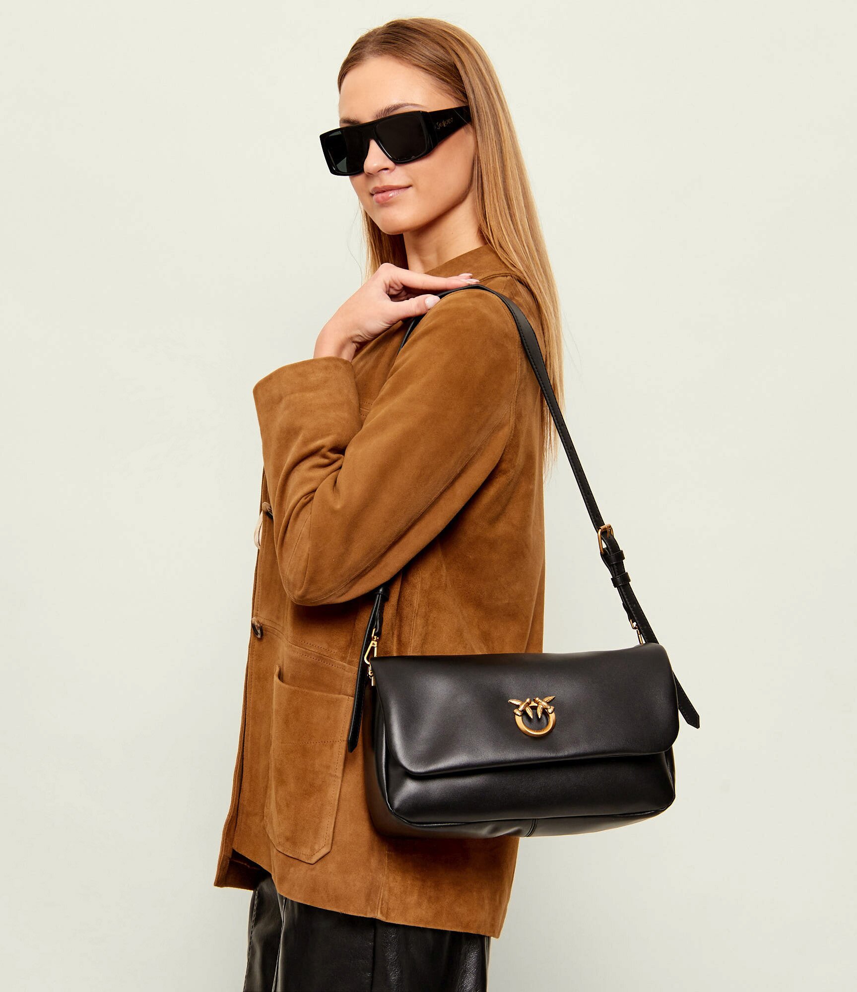 Pinko De piele geantă pe umăr CLICK SOFT