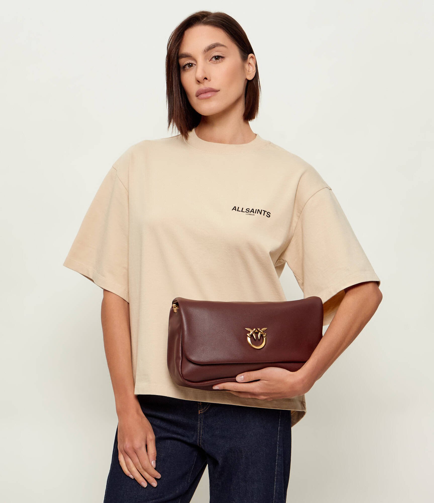 Pinko De piele geantă pe umăr CLICK SOFT