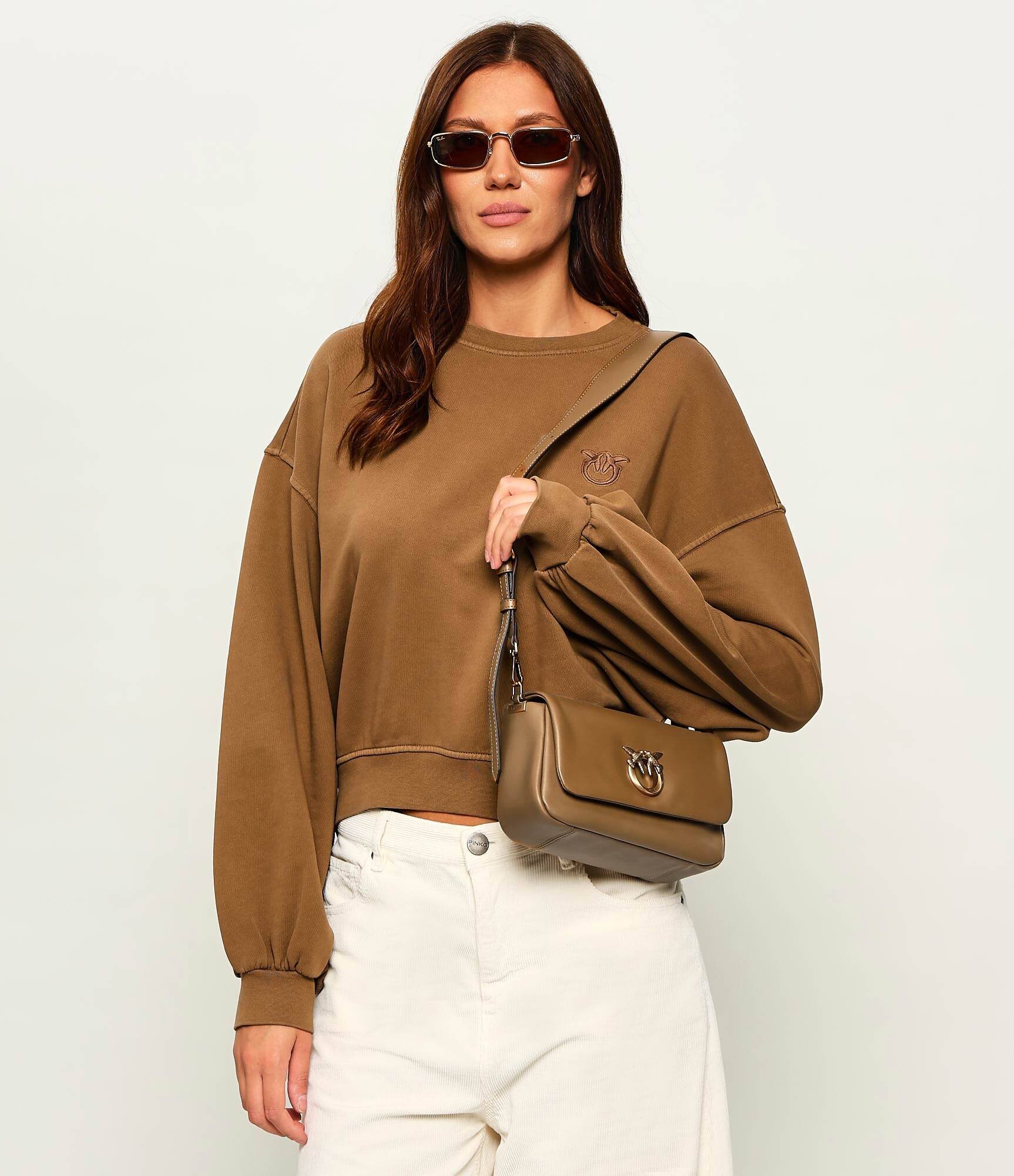 Pinko De piele geantă pe umăr Click Soft Horizontal Mini
