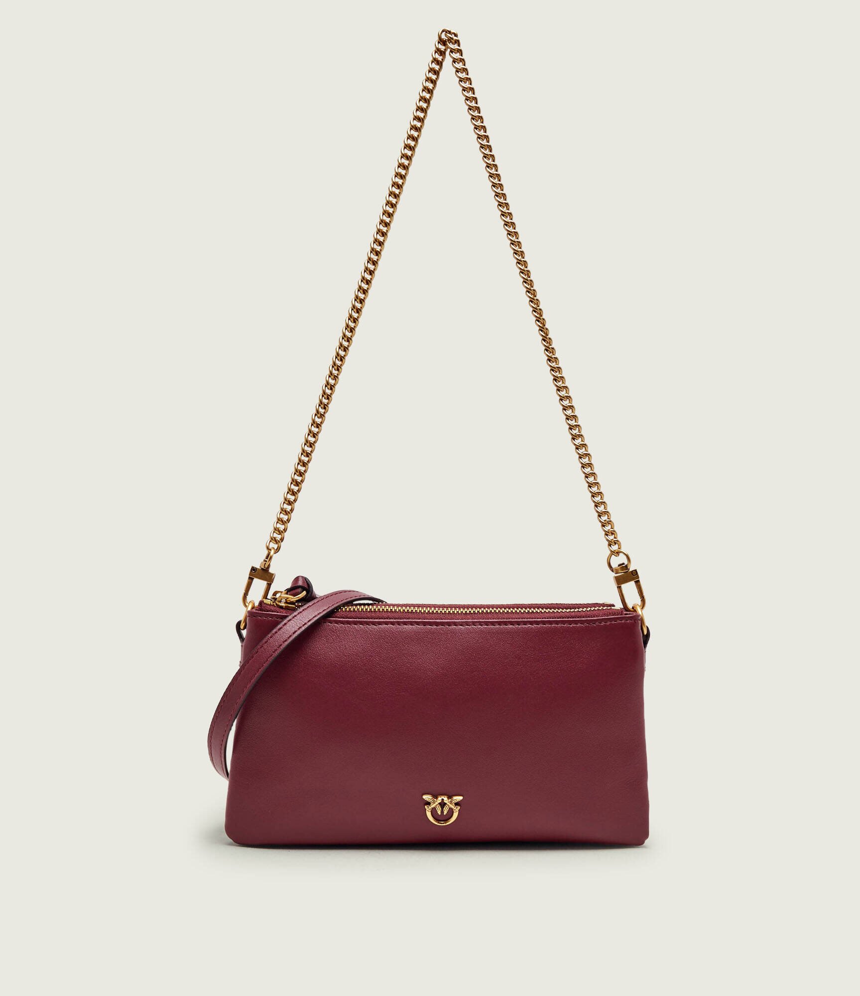 Pinko De piele geantă pe umăr Double Mini