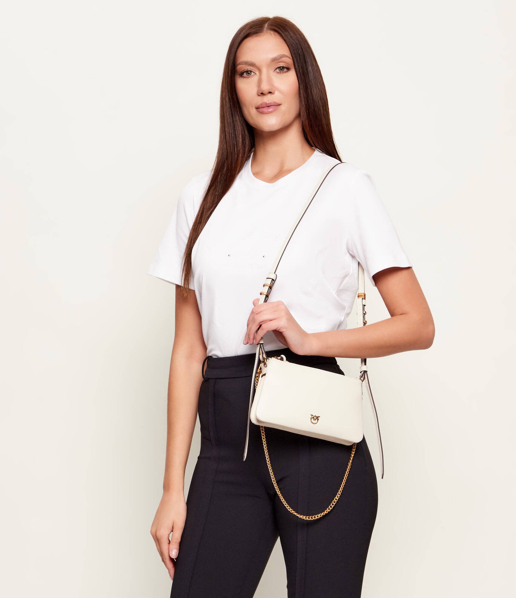 Pinko De piele geantă pe umăr DOUBLE MINI
