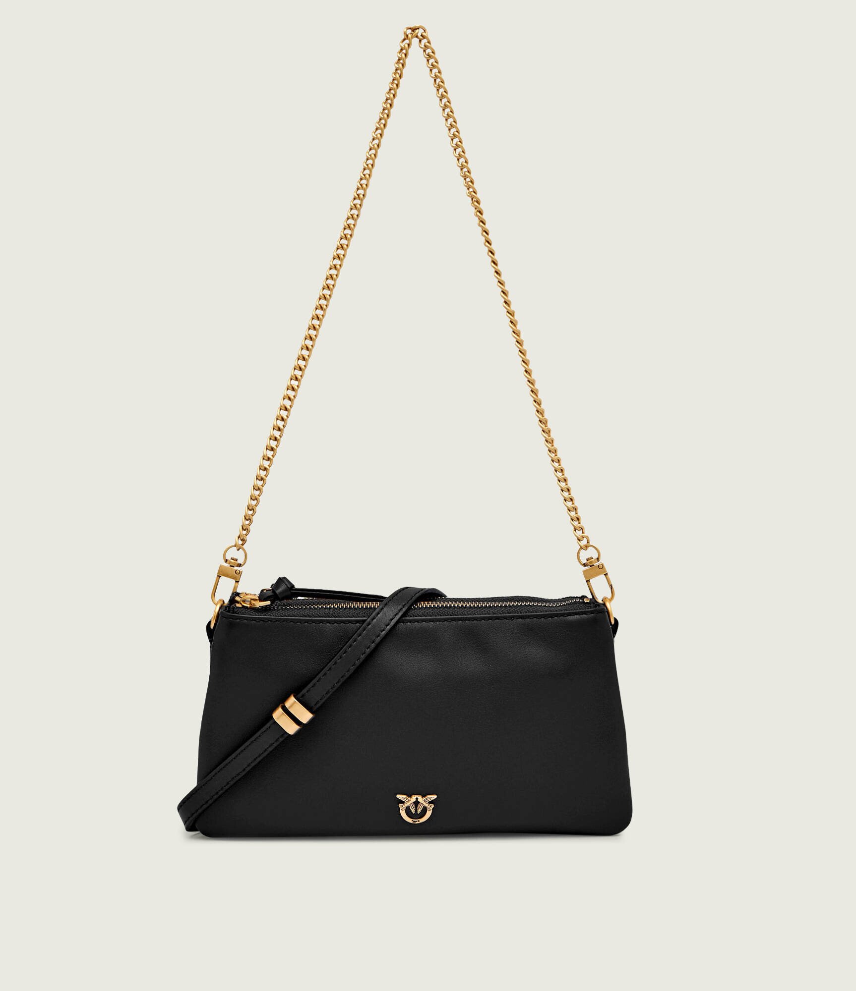 Pinko De piele geantă pe umăr Double Mini