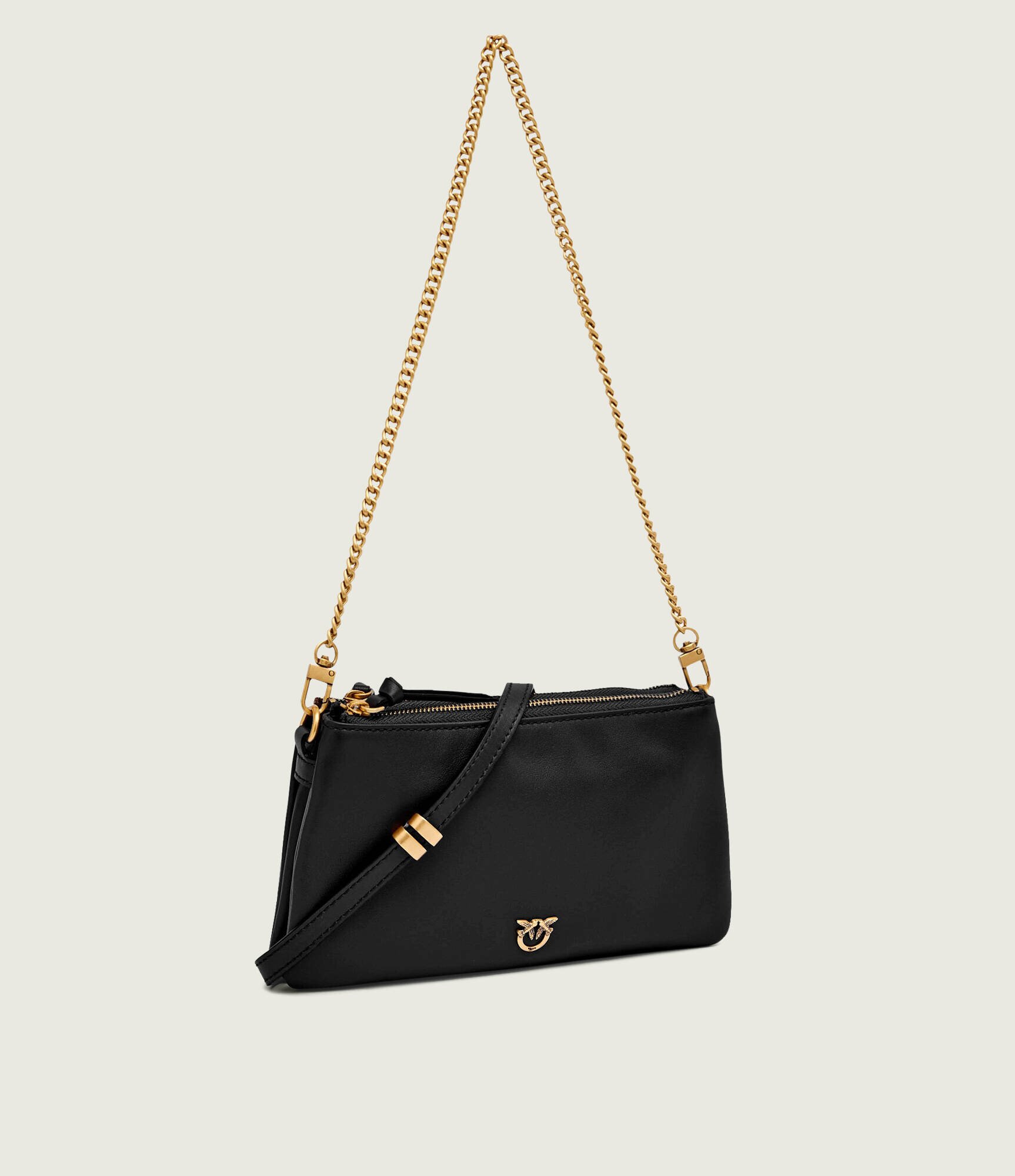 Pinko De piele geantă pe umăr Double Mini