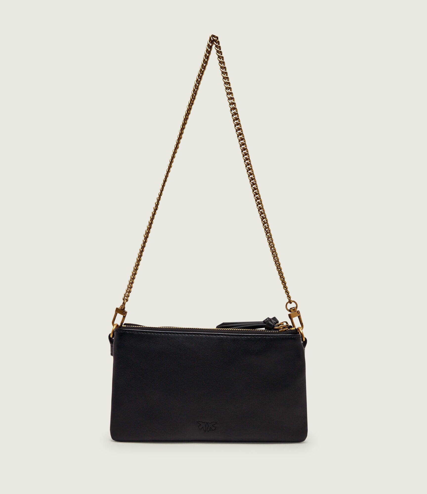 Pinko De piele geantă pe umăr Double Mini Full Studs