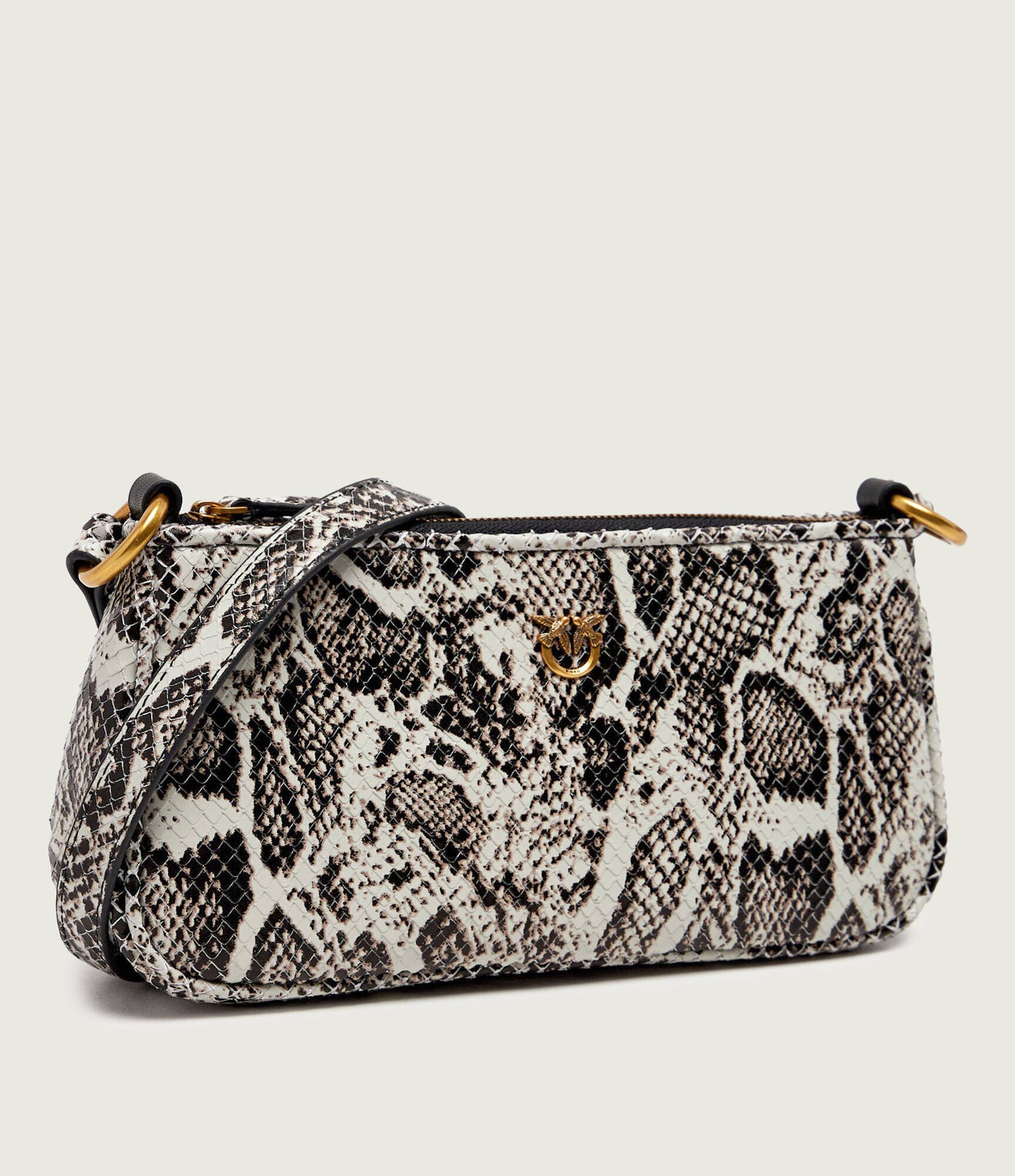 Pinko De piele geantă pe umăr Half Moon Horizontal Mini