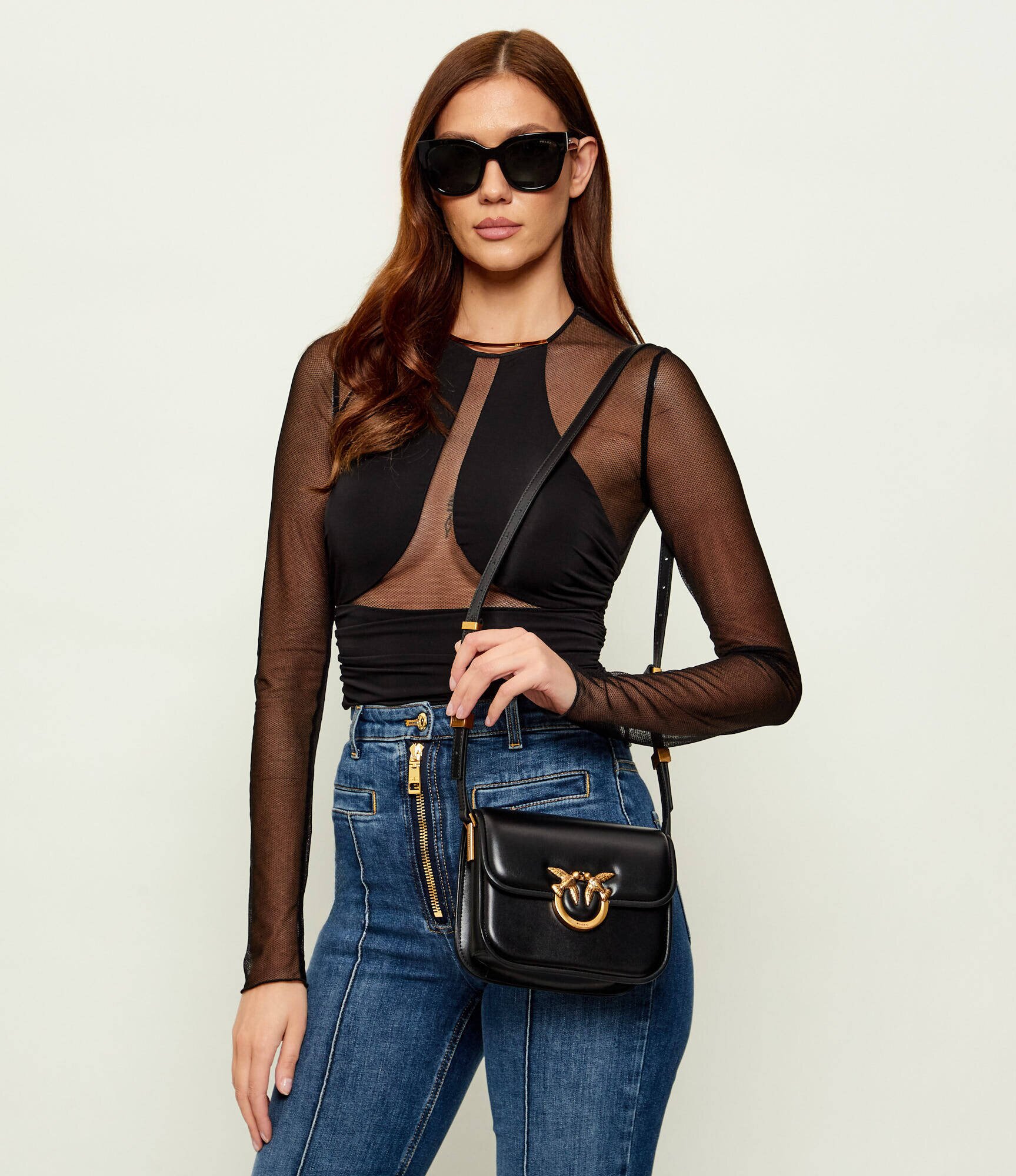 Pinko De piele geantă pe umăr Love Box