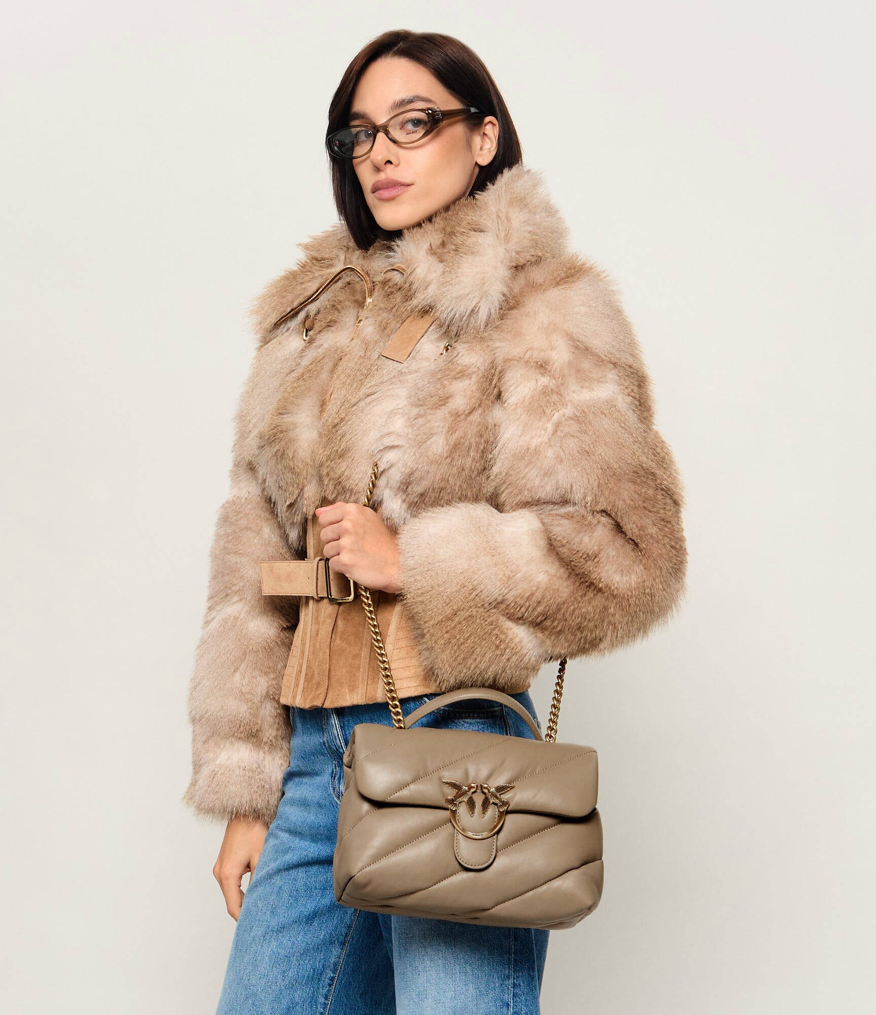 Pinko De piele geantă pe umăr Love Classic Puff