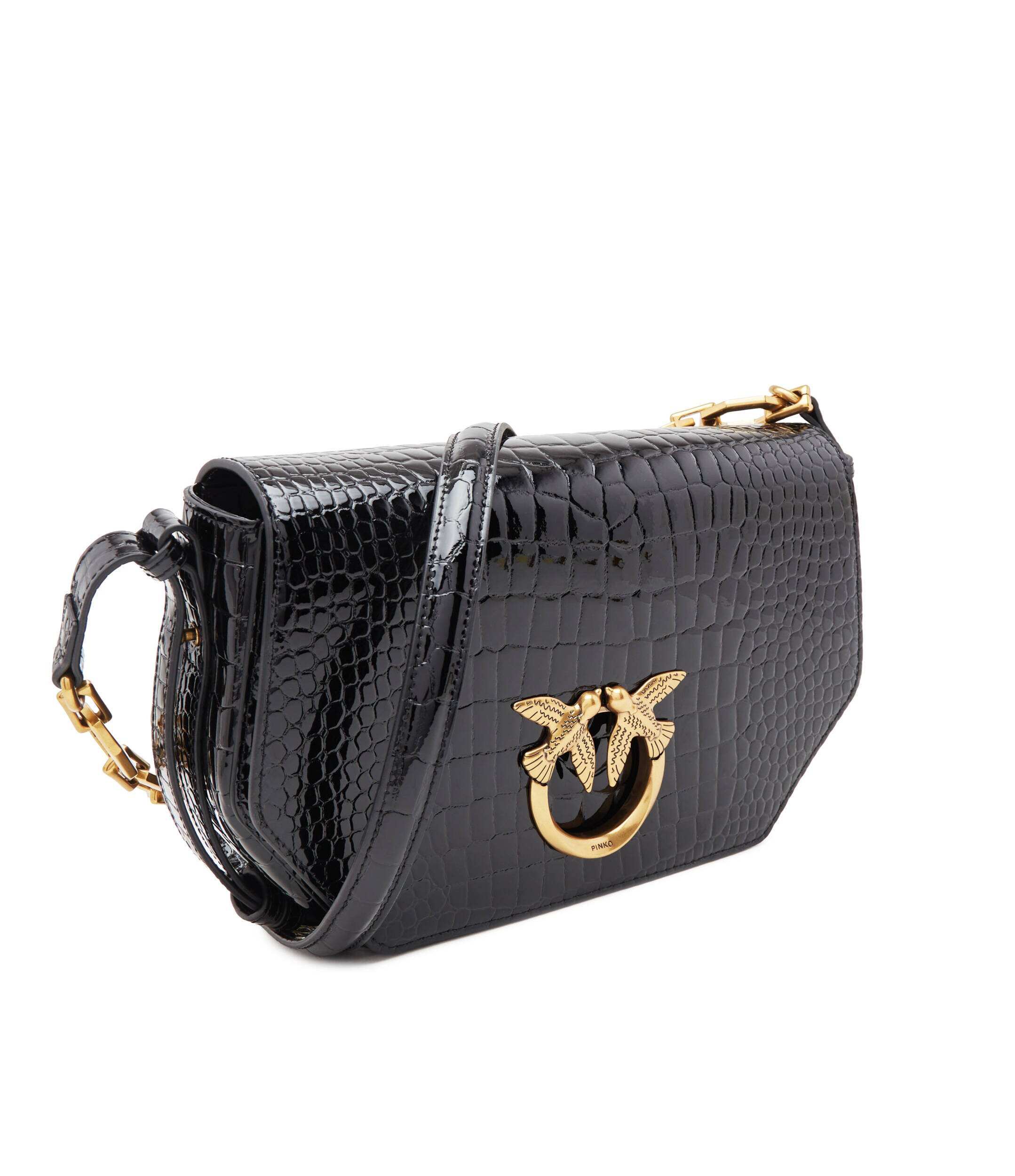 Pinko De piele geantă pe umăr Love Click Exagon Classic