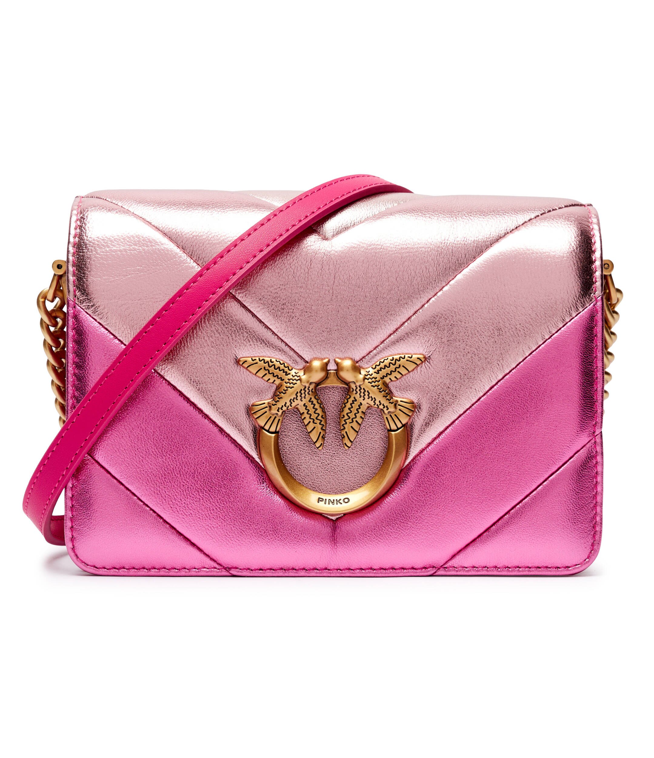 Pinko De piele geantă pe umăr Love Click Mini Big Chevron