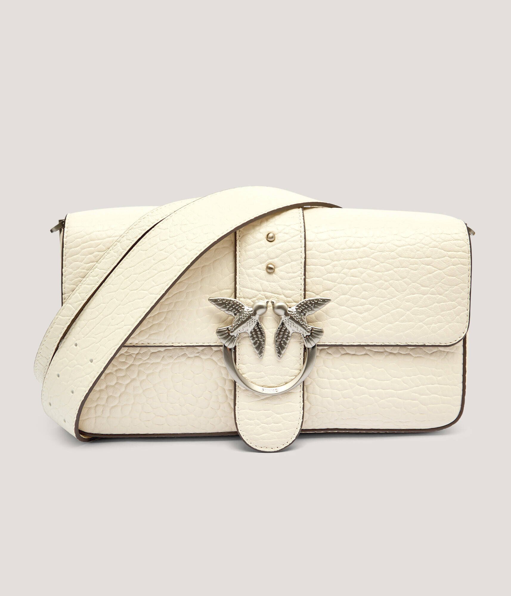 Pinko De piele geantă pe umăr Love One Classic Slouchy