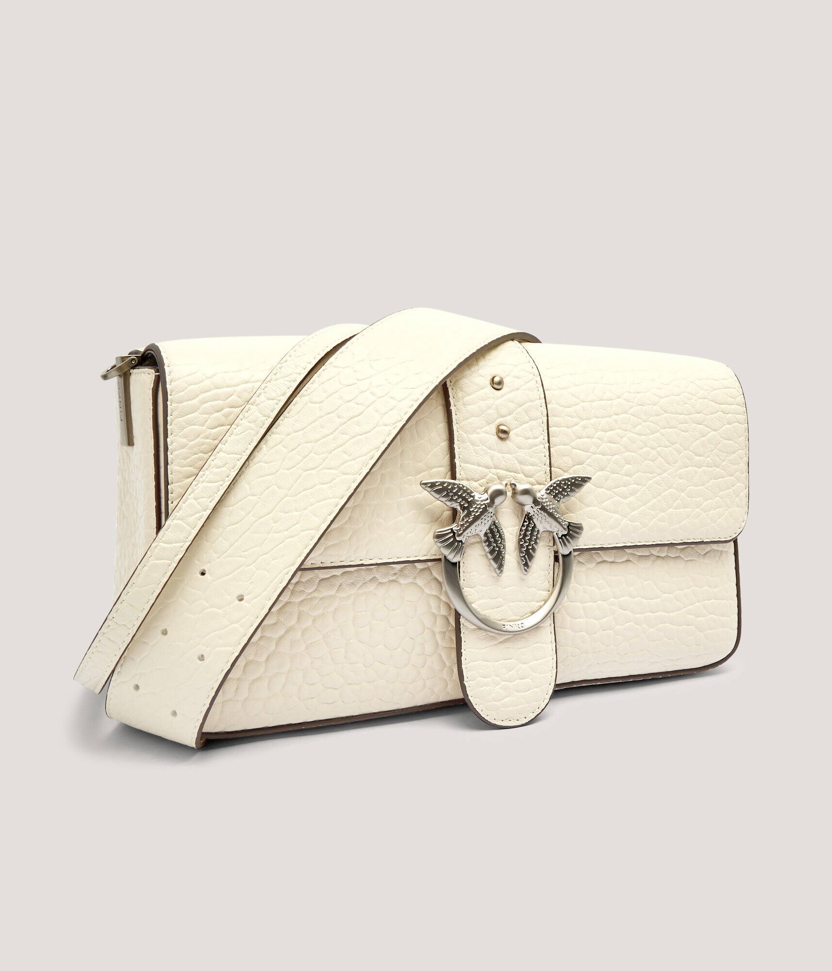 Pinko De piele geantă pe umăr Love One Classic Slouchy